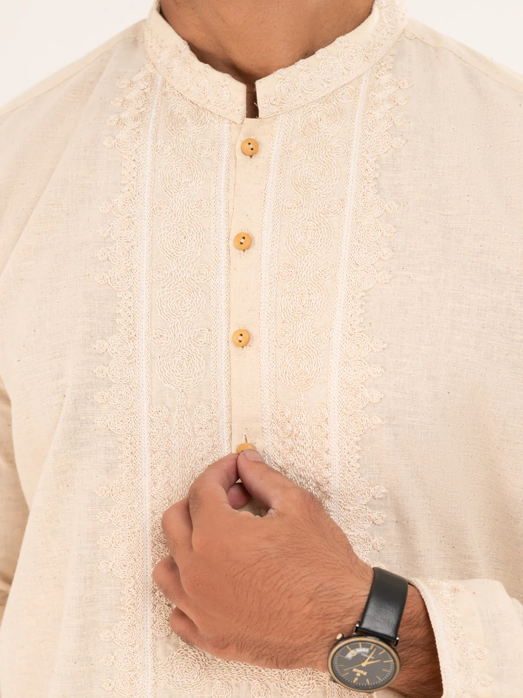 CREAM BLENDED KURTA TROUSERS | AL-KT-3323A/AM-11054D - Image 4