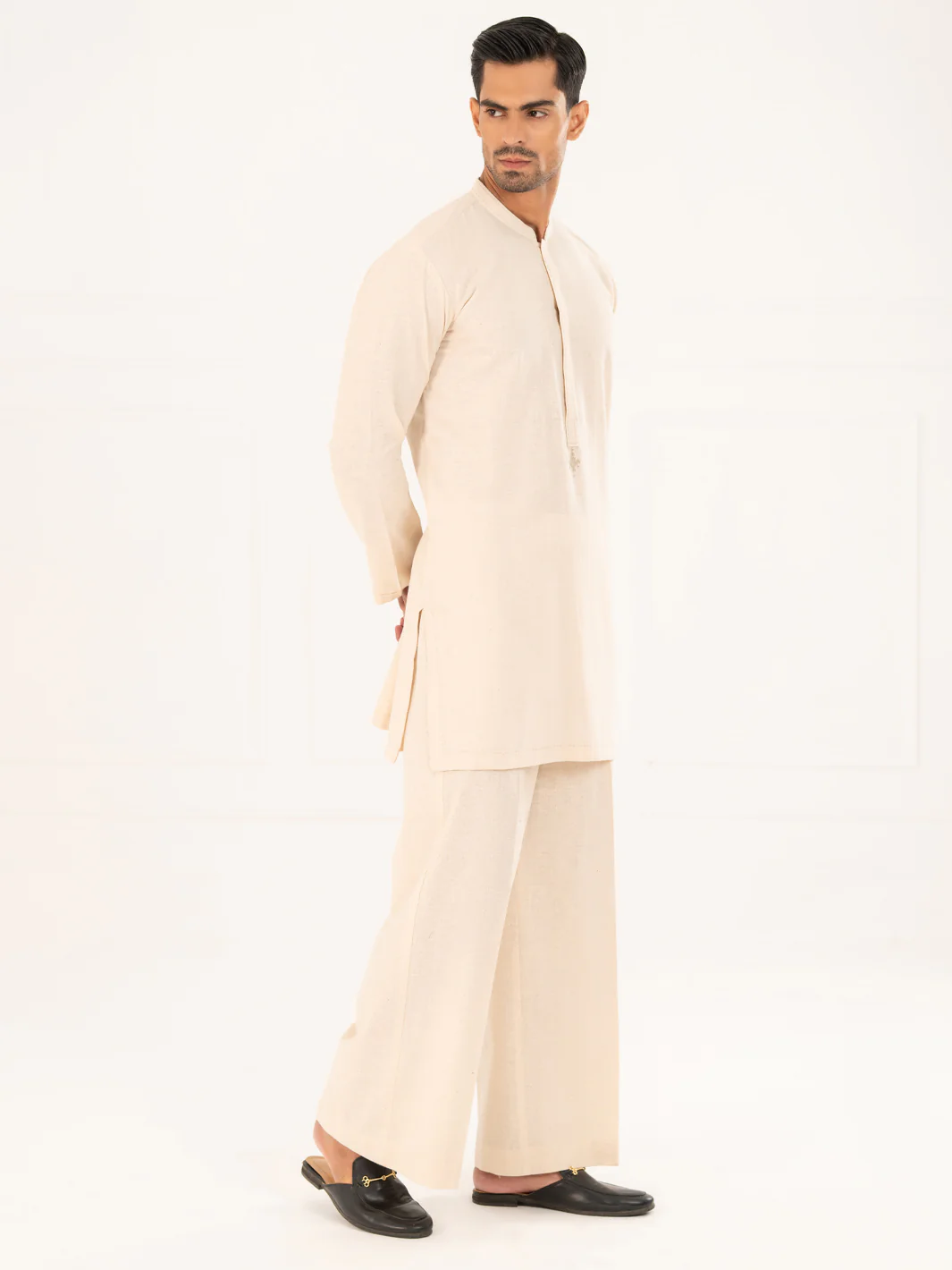 CREAM BLENDED KURTA TROUSERS | AL-KT-3323A/AM-11054D - Image 5