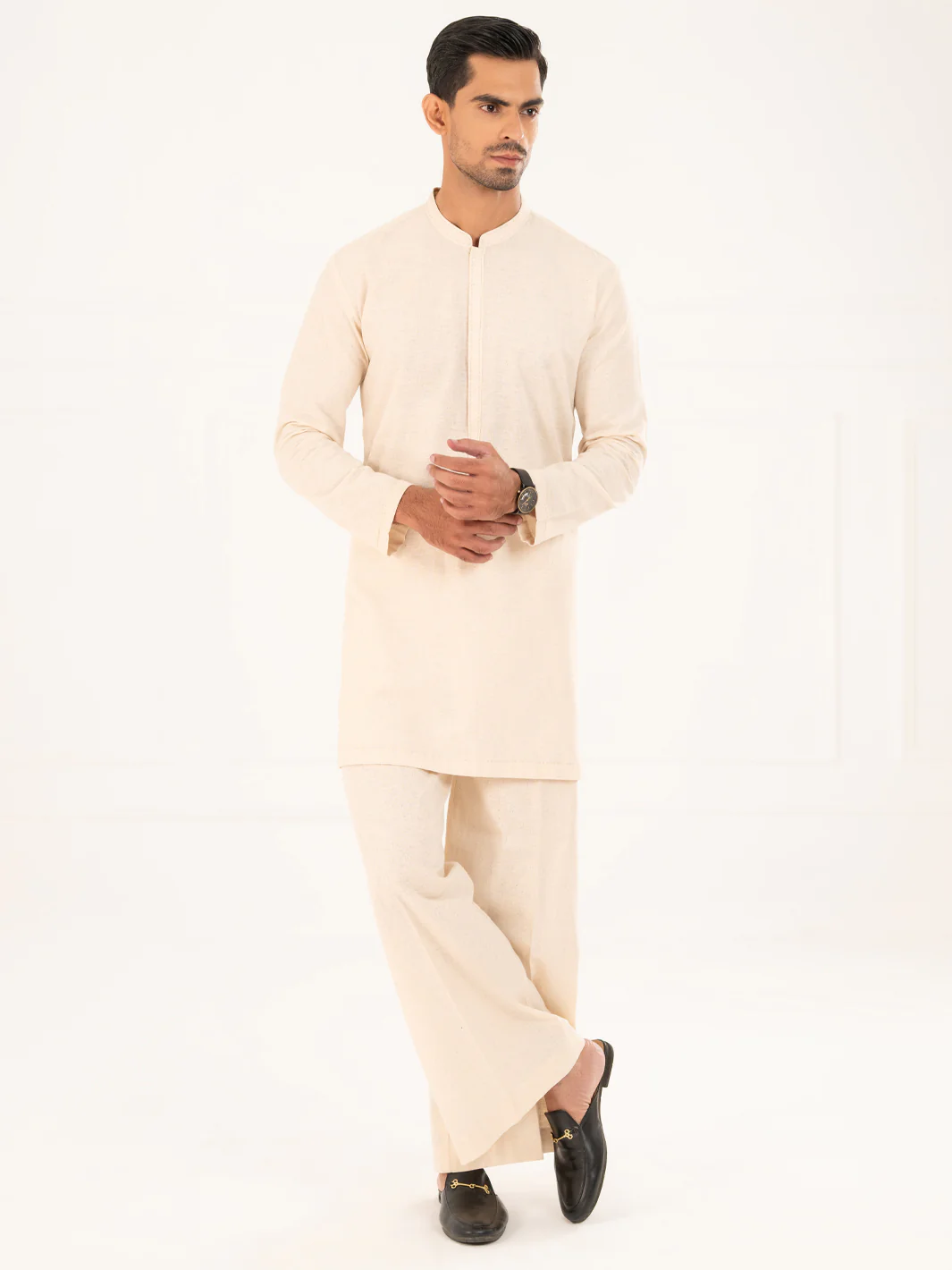 CREAM BLENDED KURTA TROUSERS | AL-KT-3323A/AM-11054D - Image 6