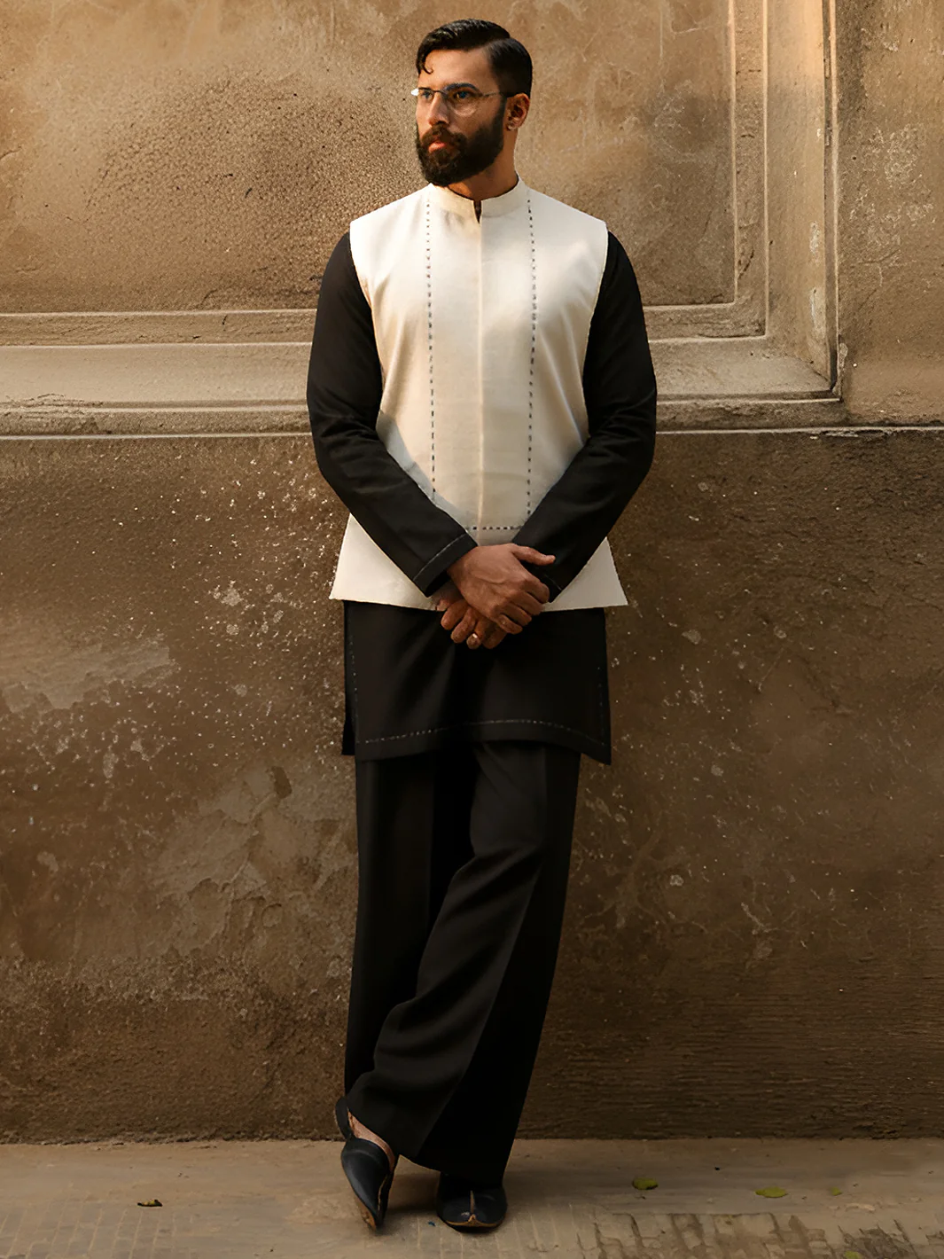 WHITE COTTON WAISTCOAT | AL-WC-608B/AM-6349D - Image 2