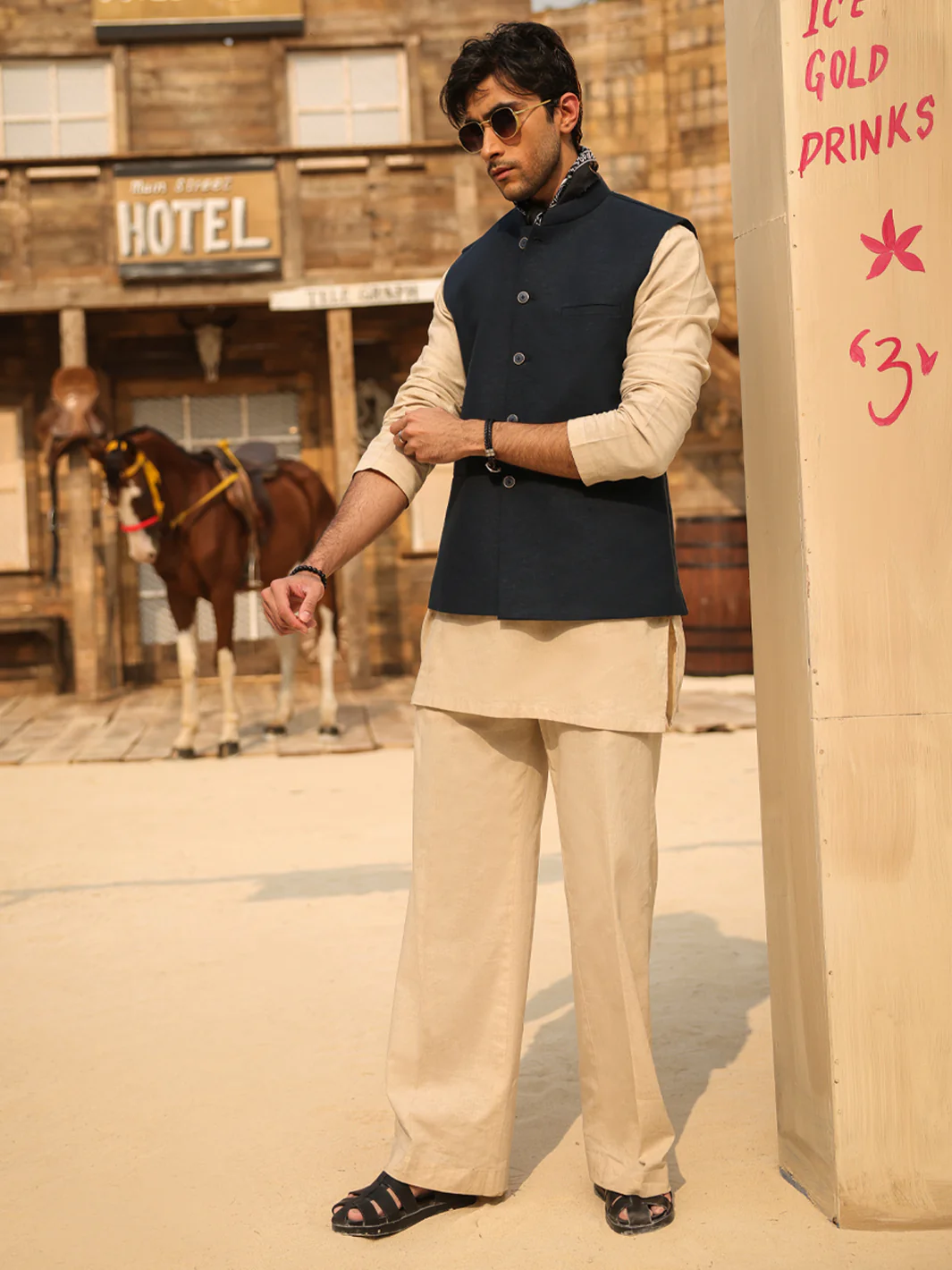 NAVY BLUE BLENDED WAISTCOAT | AL-WC-632/AM-15113C - Image 6