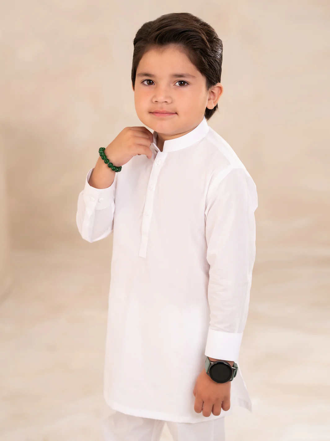 WHITE COTTON KURTA TROUSERS | ALBY-BQ-KT-001/AM-6219A - Image 2