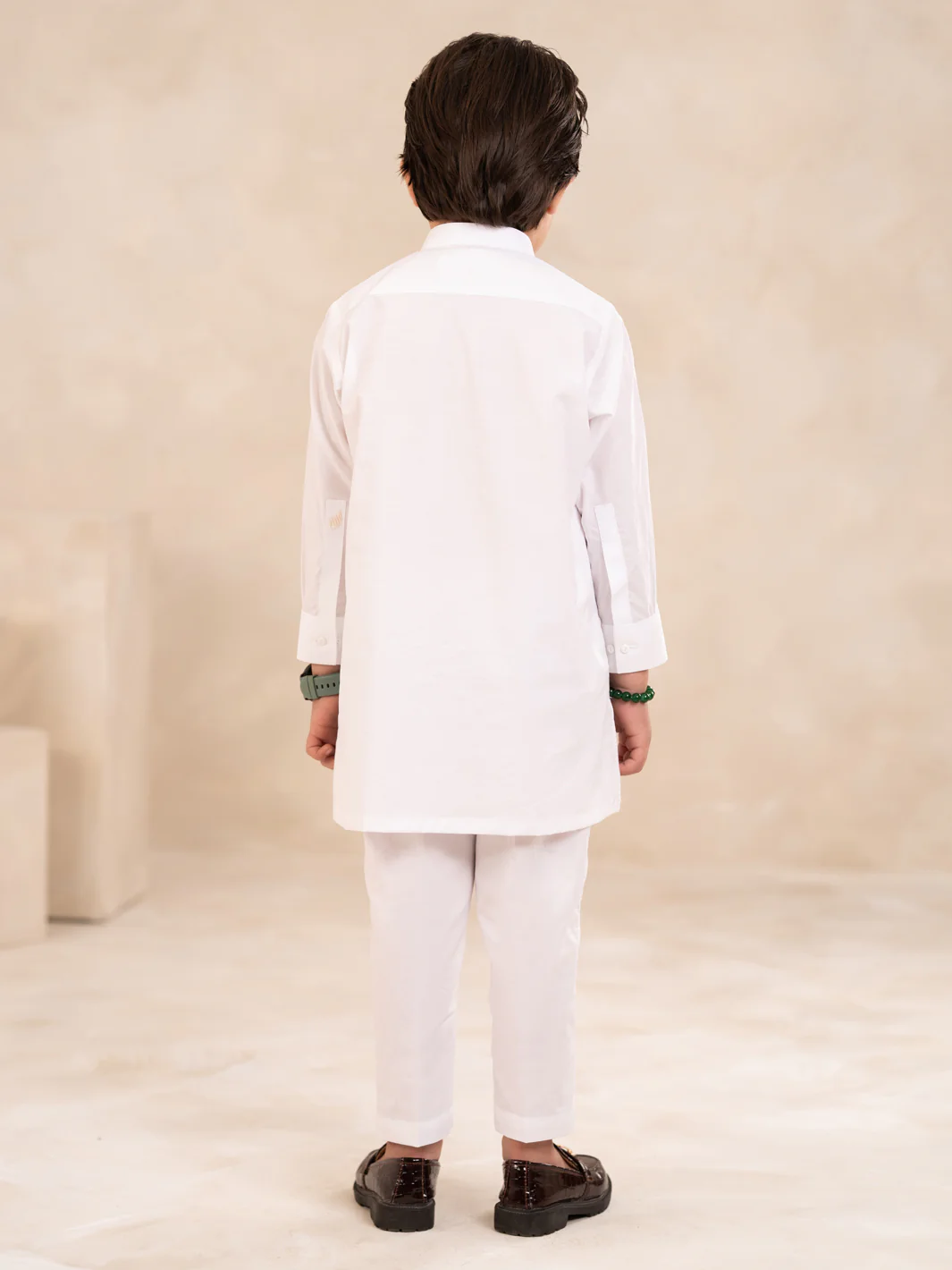WHITE COTTON KURTA TROUSERS | ALBY-BQ-KT-001/AM-6219A - Image 3