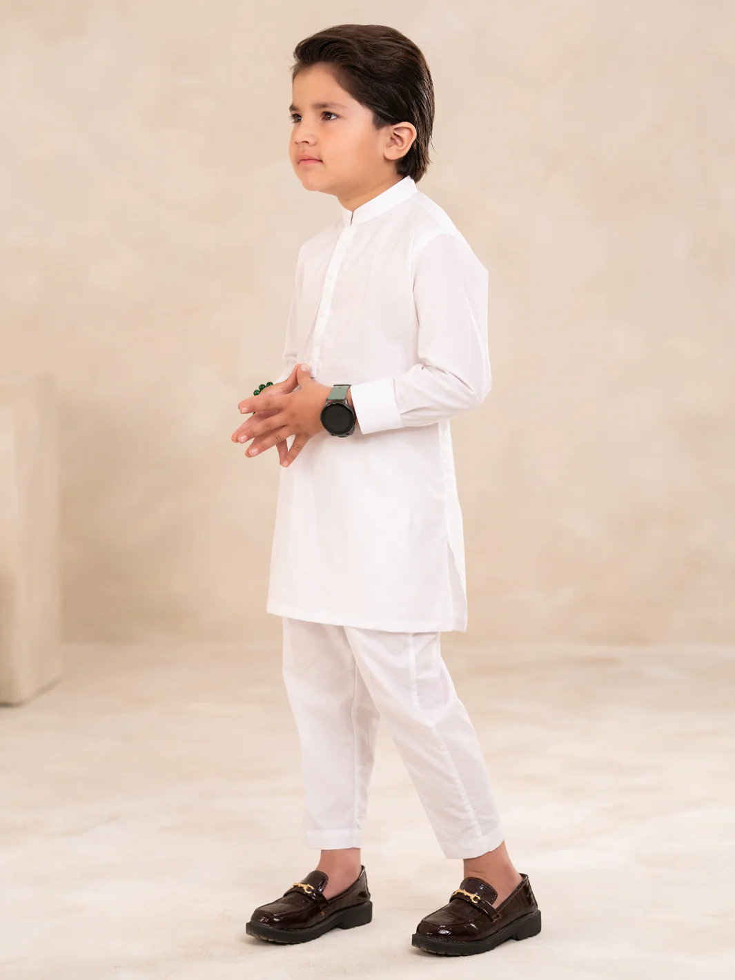 WHITE COTTON KURTA TROUSERS | ALBY-BQ-KT-001/AM-6219A - Image 5