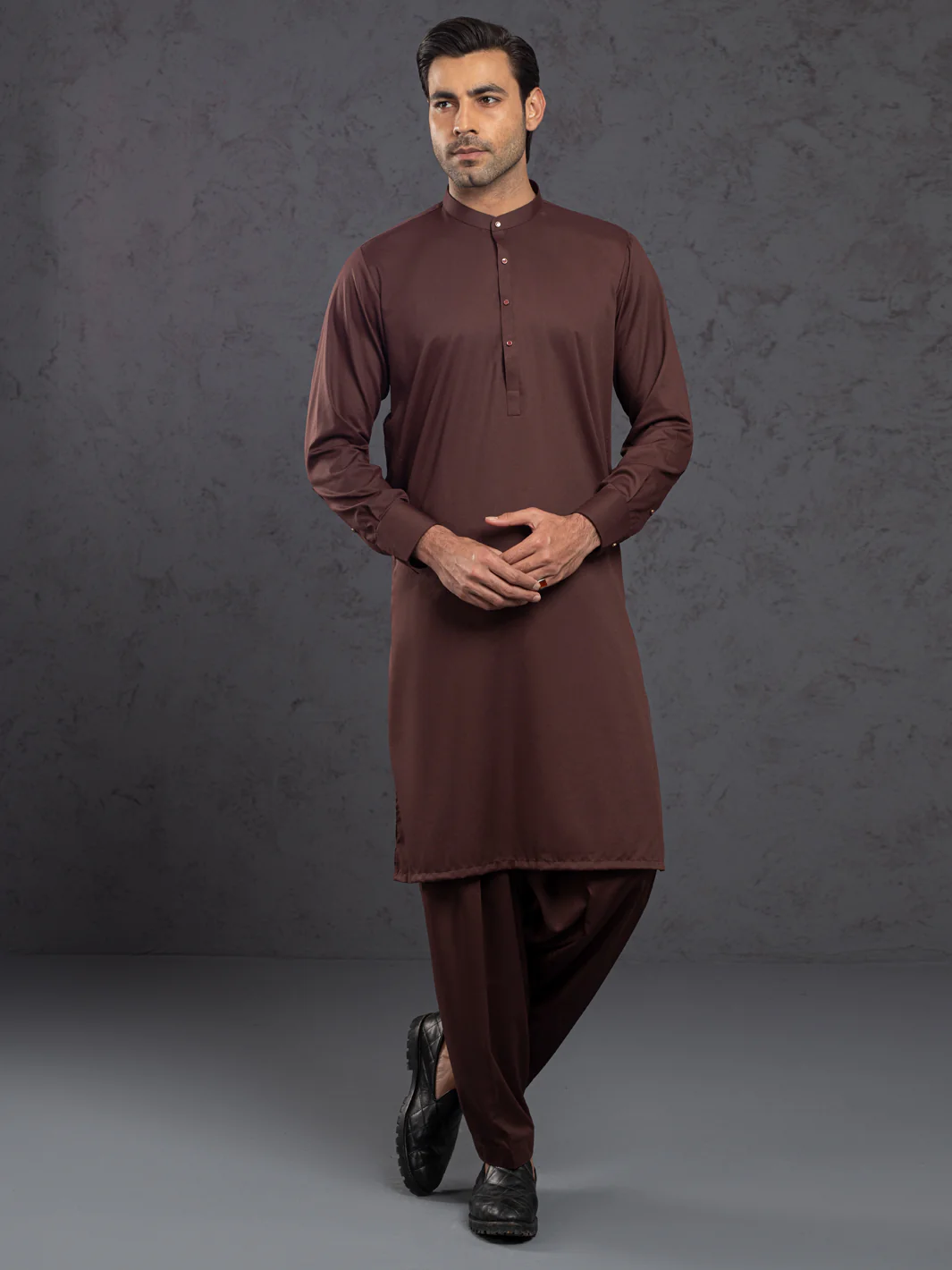 MAROON BLENDED KAMEEZ SHALWAR | ALET-KS-3016/AM-6353F
