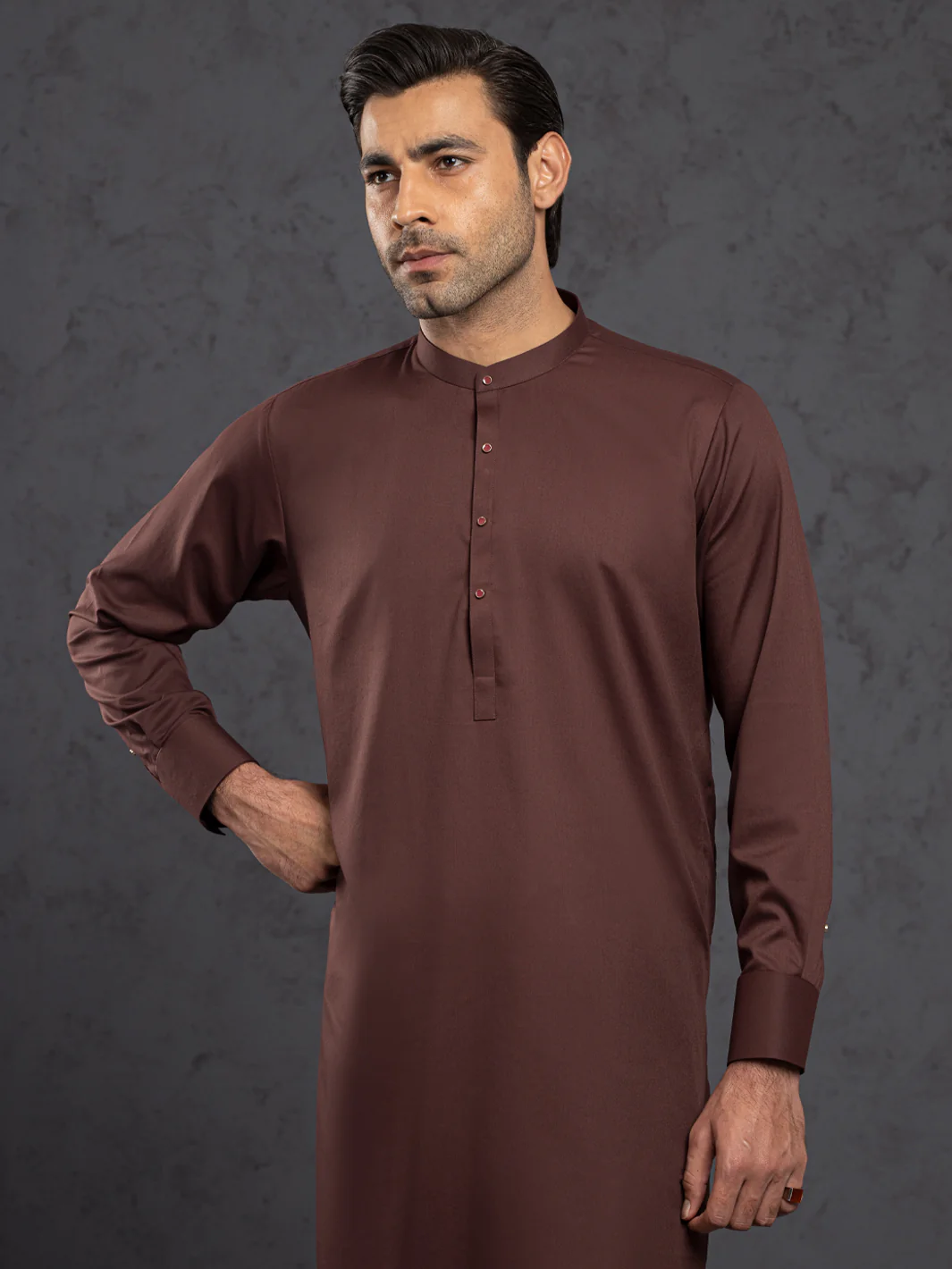 MAROON BLENDED KAMEEZ SHALWAR | ALET-KS-3016/AM-6353F - Image 2