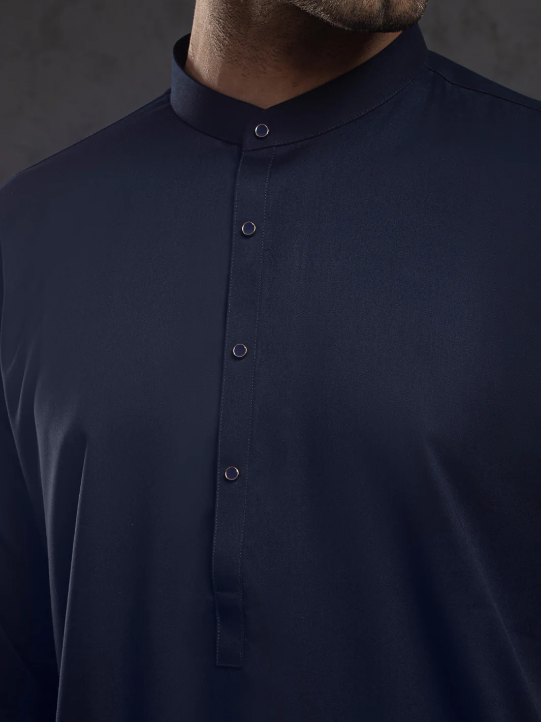 MIDNIGHT BLUE BLENDED KURTA TROUSERS | ALET-KT-3003/AM-6353C - Image 3