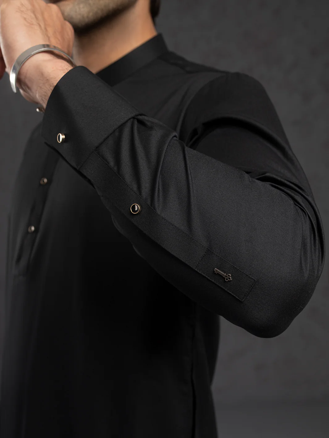 BLACK BLENDED KURTA TROUSERS | ALET-KT-3004/AM-6353D - Image 5