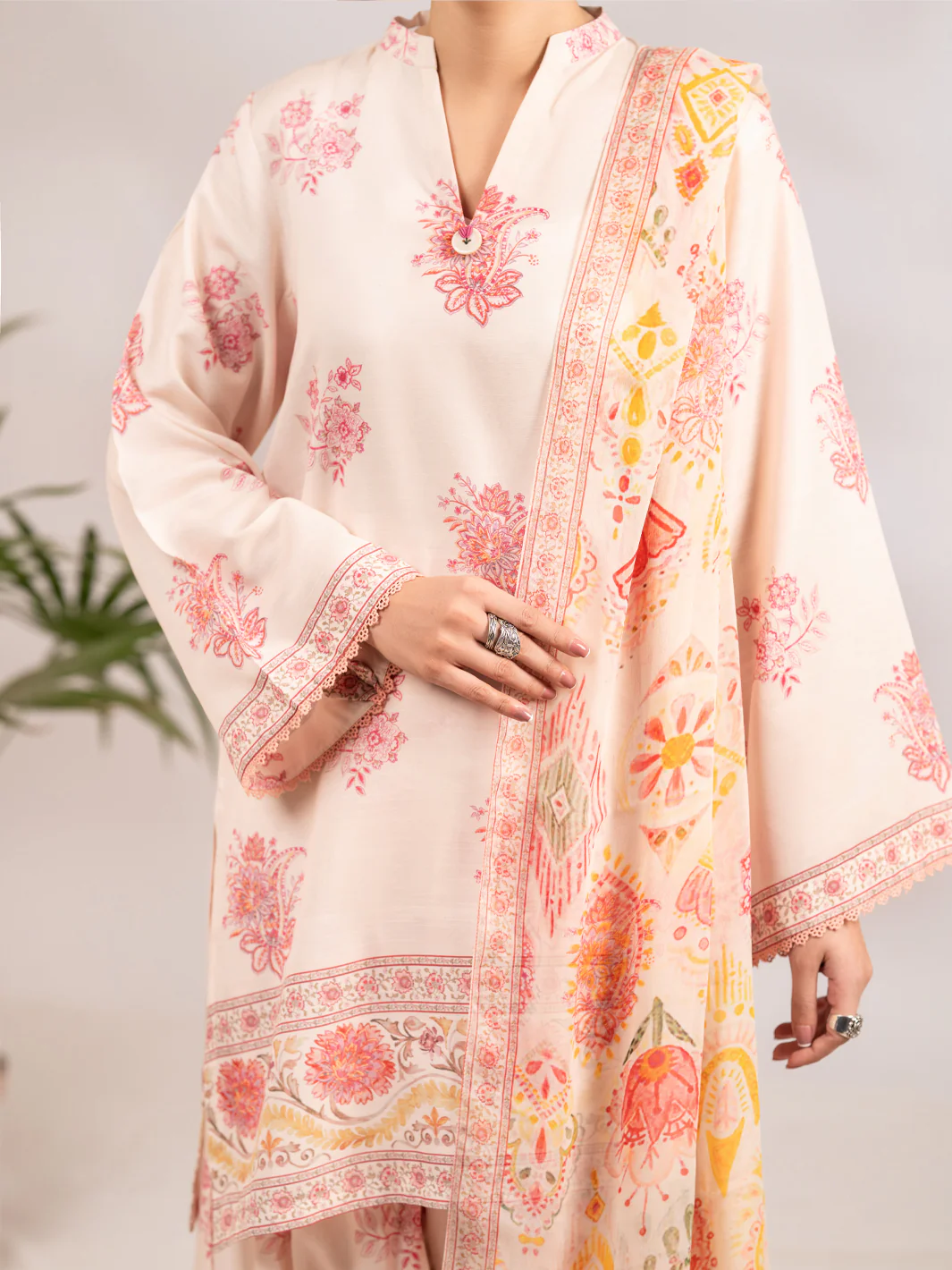 PEACH LAWN 3PC STITCHED | ALP-3PS-2302/S FB-2302A - Image 2