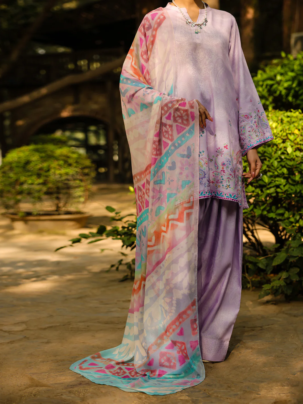 LILAC RAW SILK KURTI | ALP-3PS-2304/S FB-2304A - Image 5