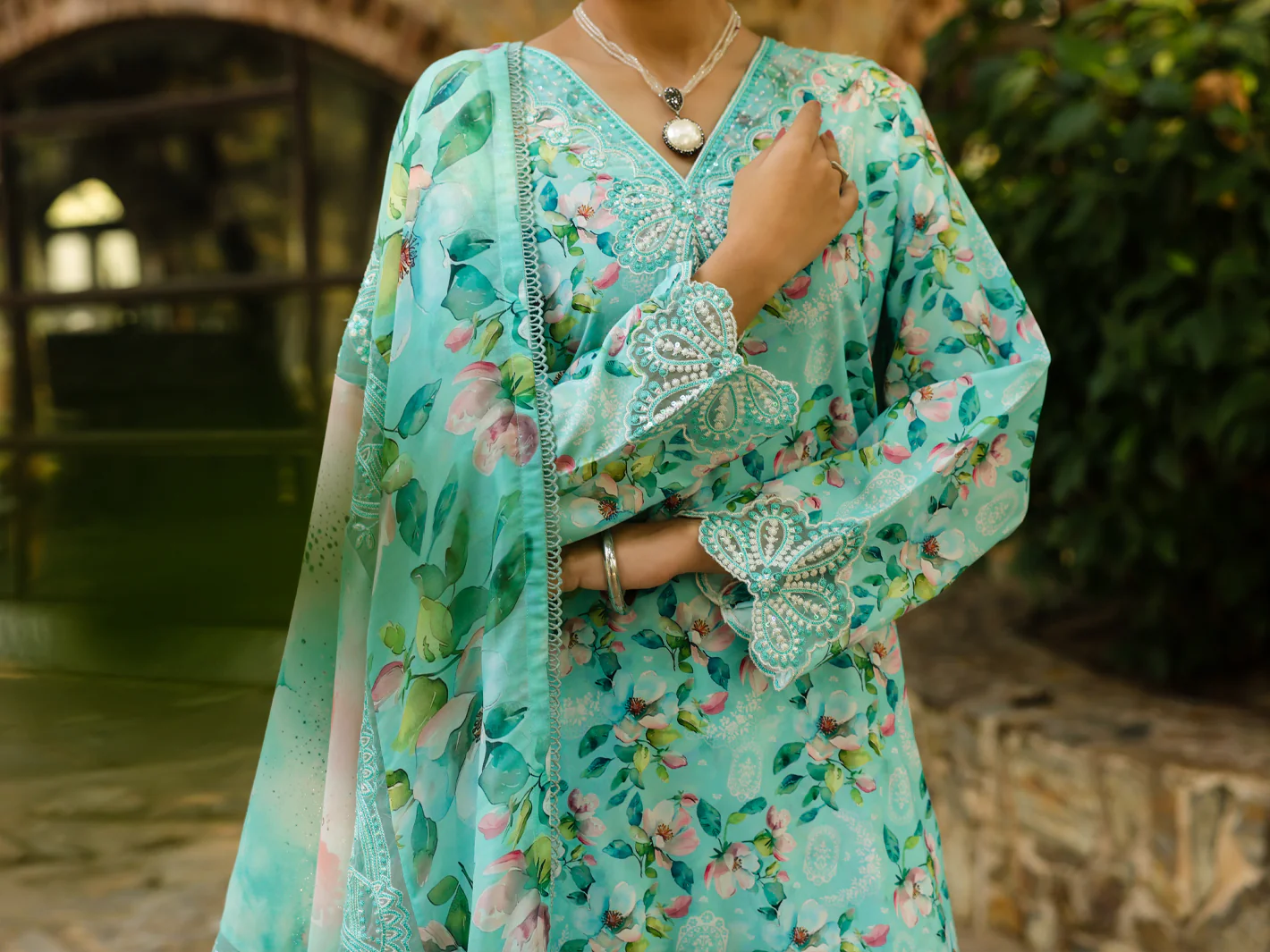 LIGHT GREEN POLY LAWN 3PC STITCHED | ALP-3PS-2359/S FB-2359A - Image 6