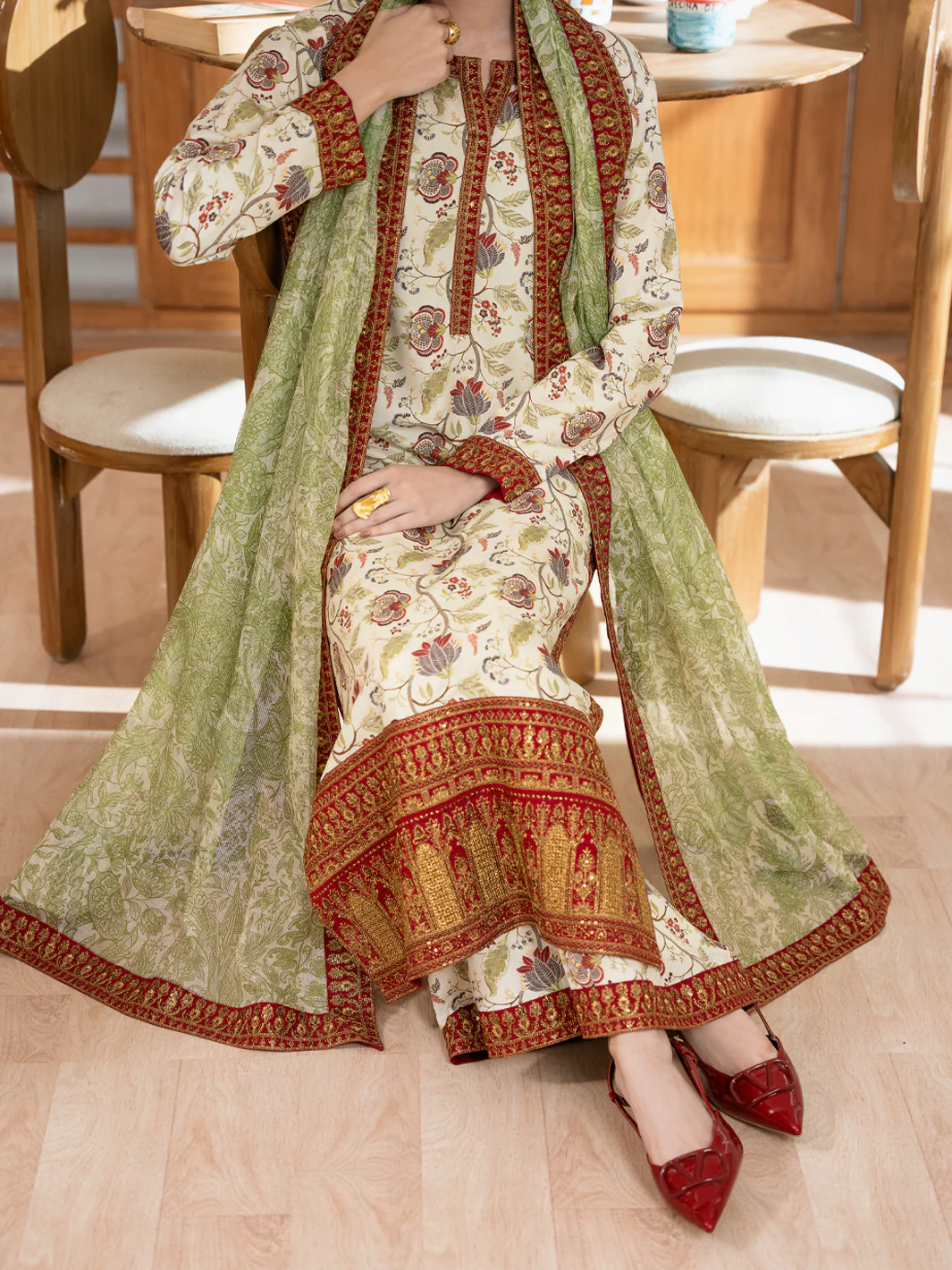CREAM POLY LAWN 3PC STITCHED | ALP-3PS-2362/S FB-2362A - Image 3