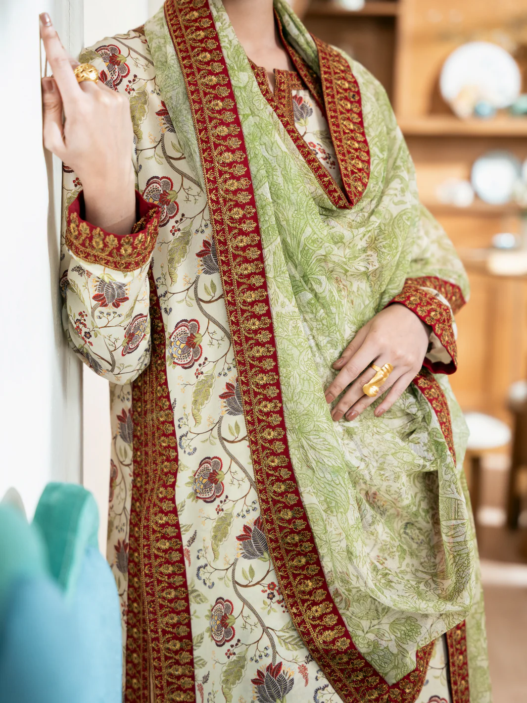 CREAM POLY LAWN 3PC STITCHED | ALP-3PS-2362/S FB-2362A - Image 5