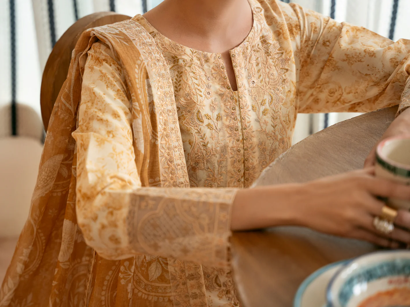 OFF WHITE POLY-LAWN 3PC STITCHED | ALP-3PS-2363/S FB-2363A - Image 4
