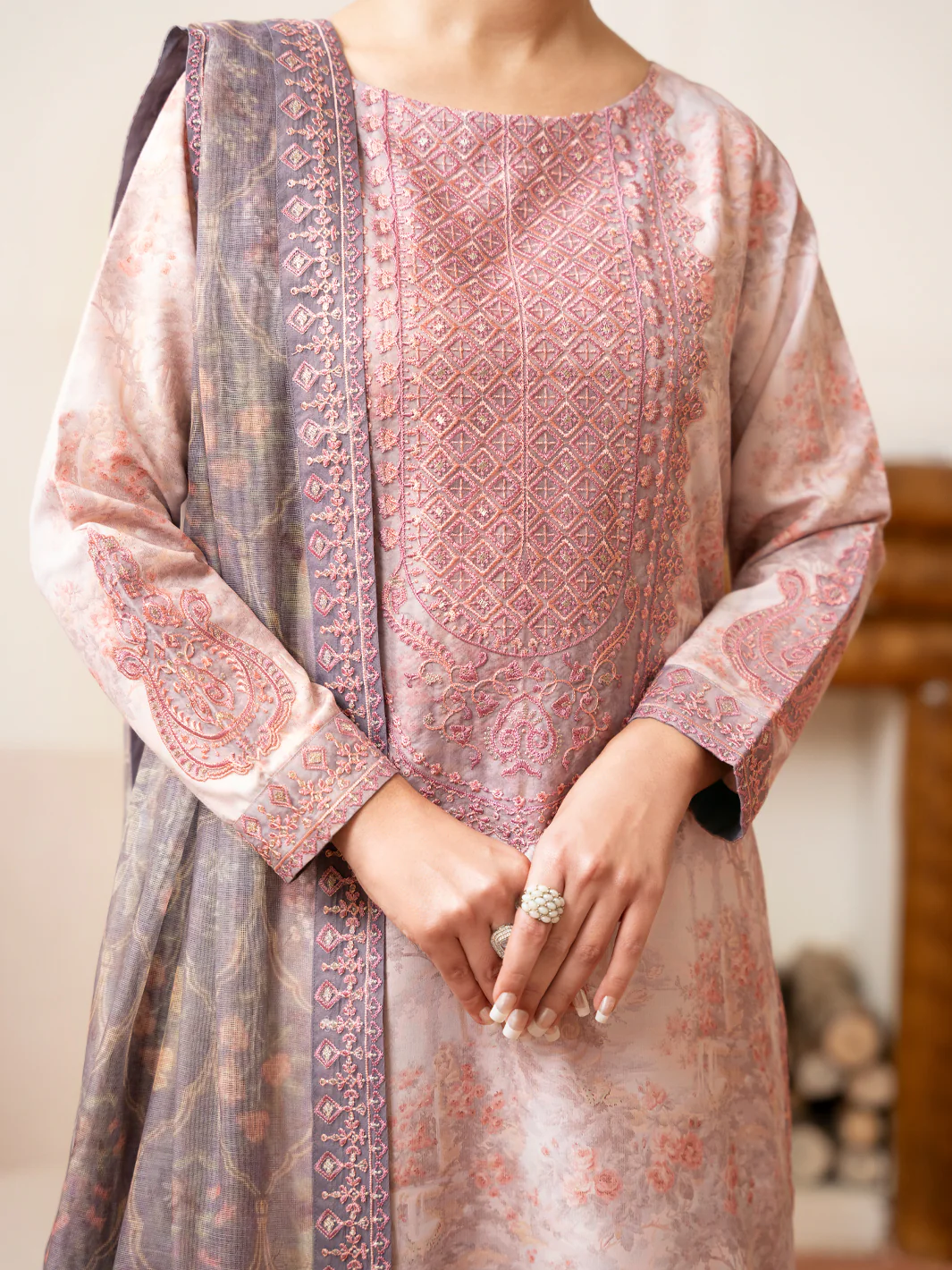 LIGHT PINK 3PC STITCHED | ALP-3PS-2364/S FB-2364A - Image 2