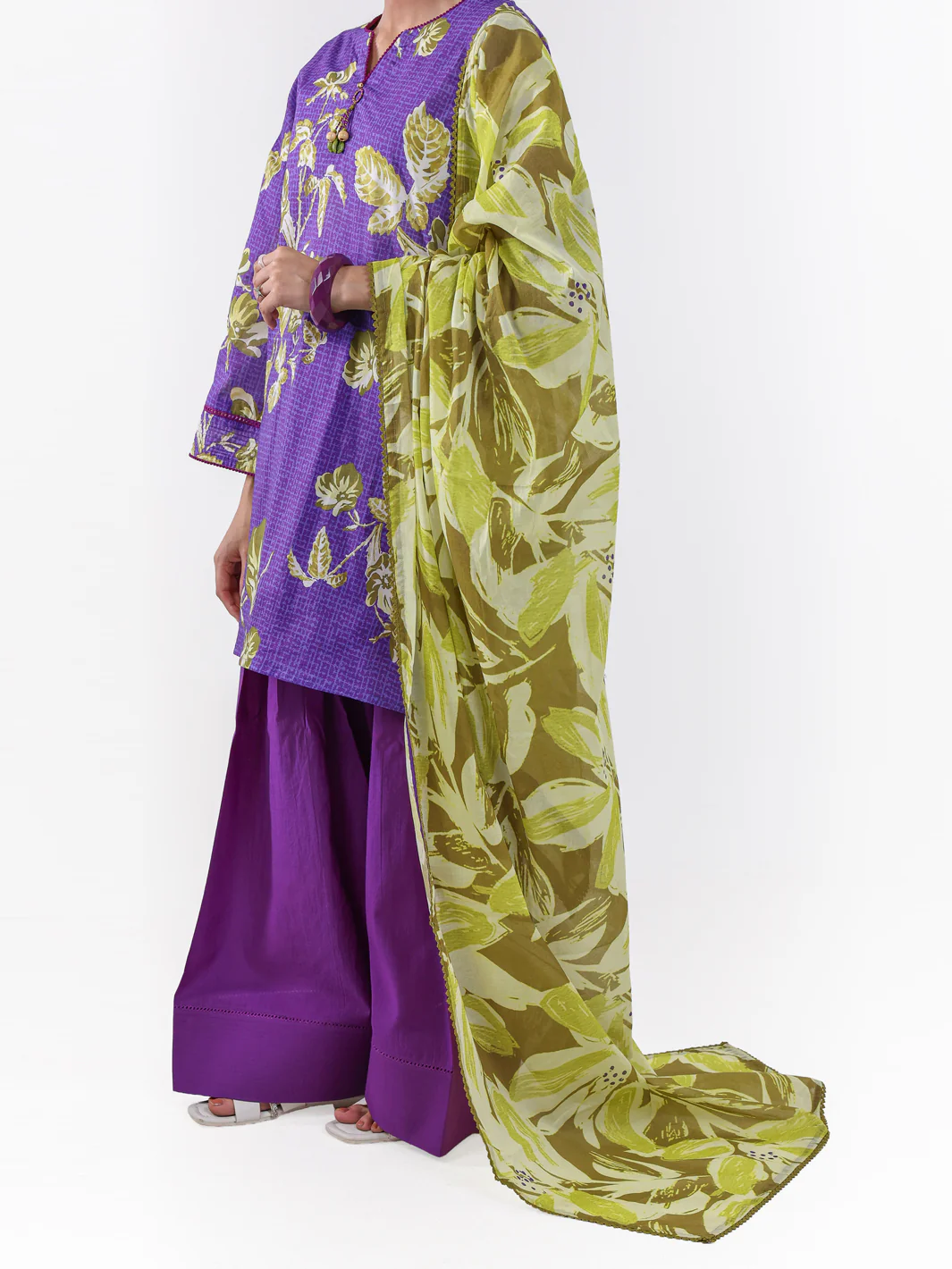 PURPLE LAWN 3PC UNSTITCHED | ALP-3PS-2389 FB-2389A - Image 4