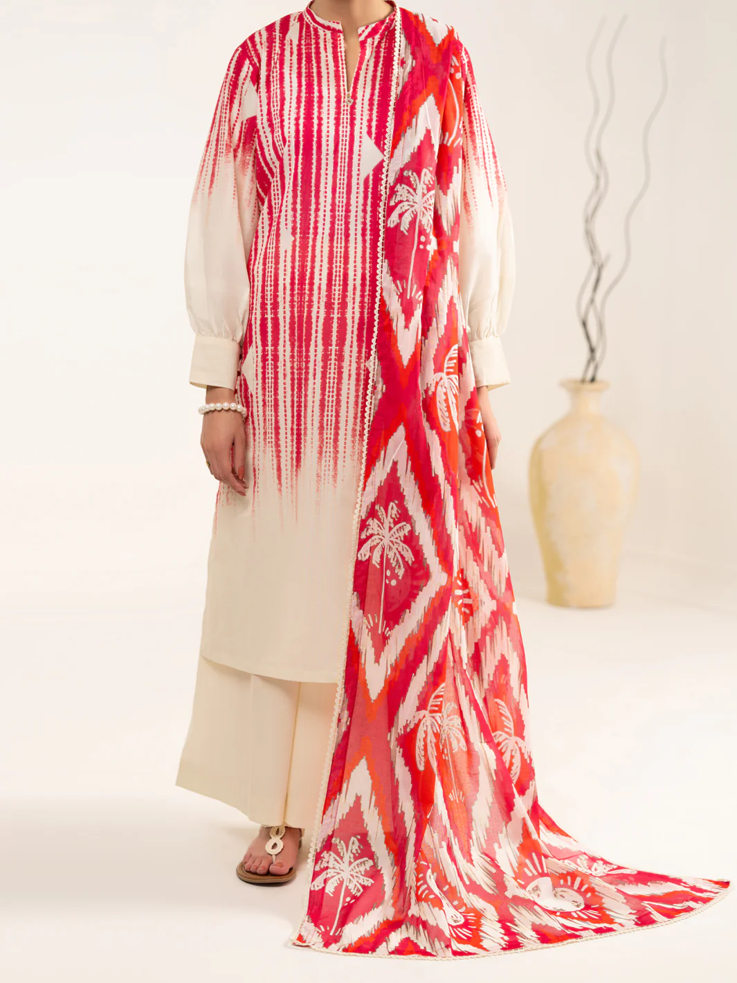 PINK LAWN 3PC UNSTITCHED | ALP-3PS-2390 FB-2390A - Image 4