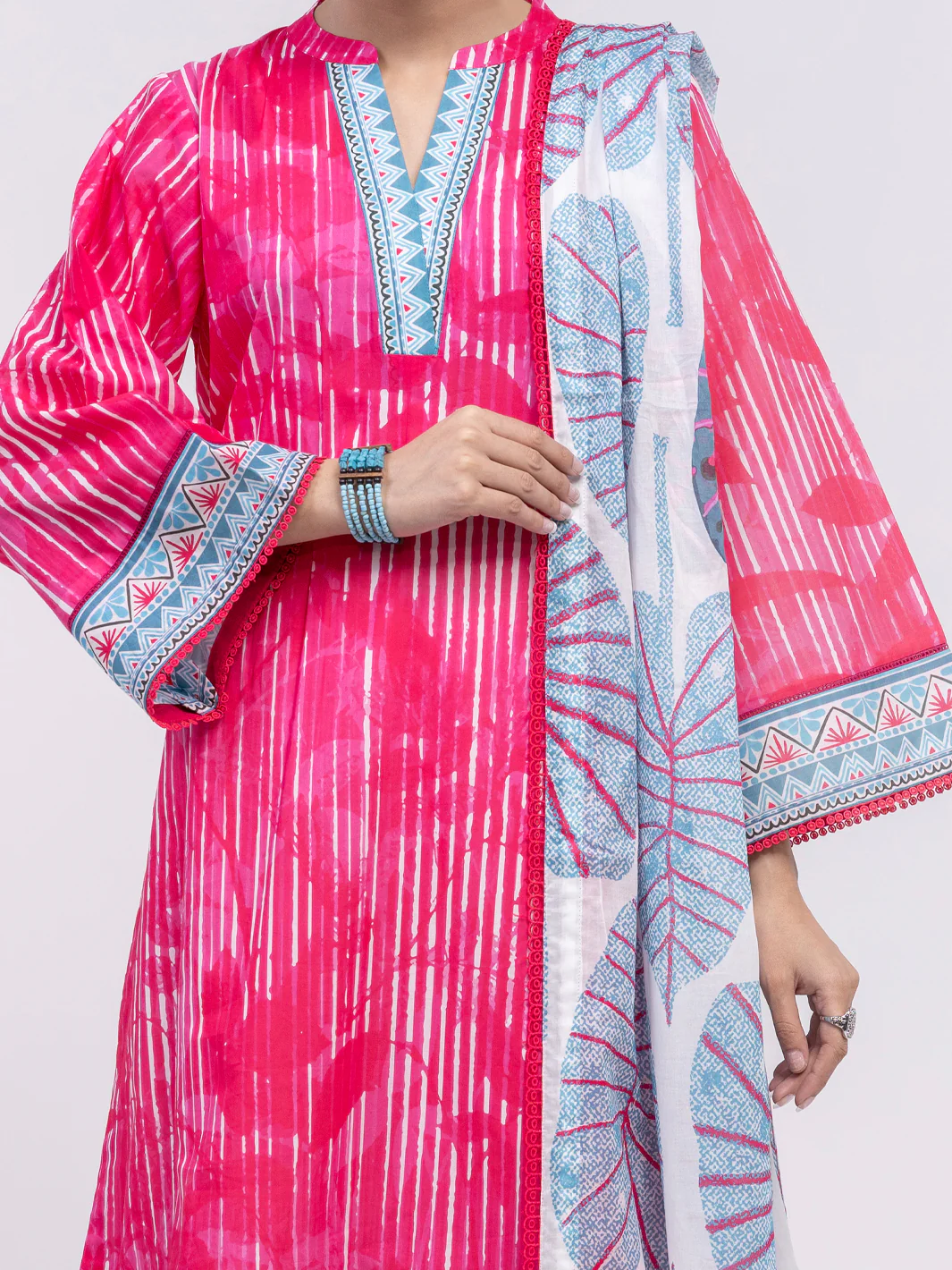 PINK LAWN 3PC UNSTITCHED | ALP-3PS-2391 FB-2391A - Image 2