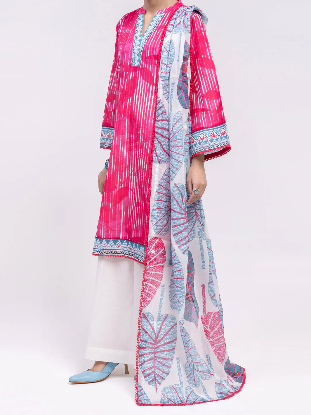 PINK LAWN 3PC UNSTITCHED | ALP-3PS-2391 FB-2391A - Image 4
