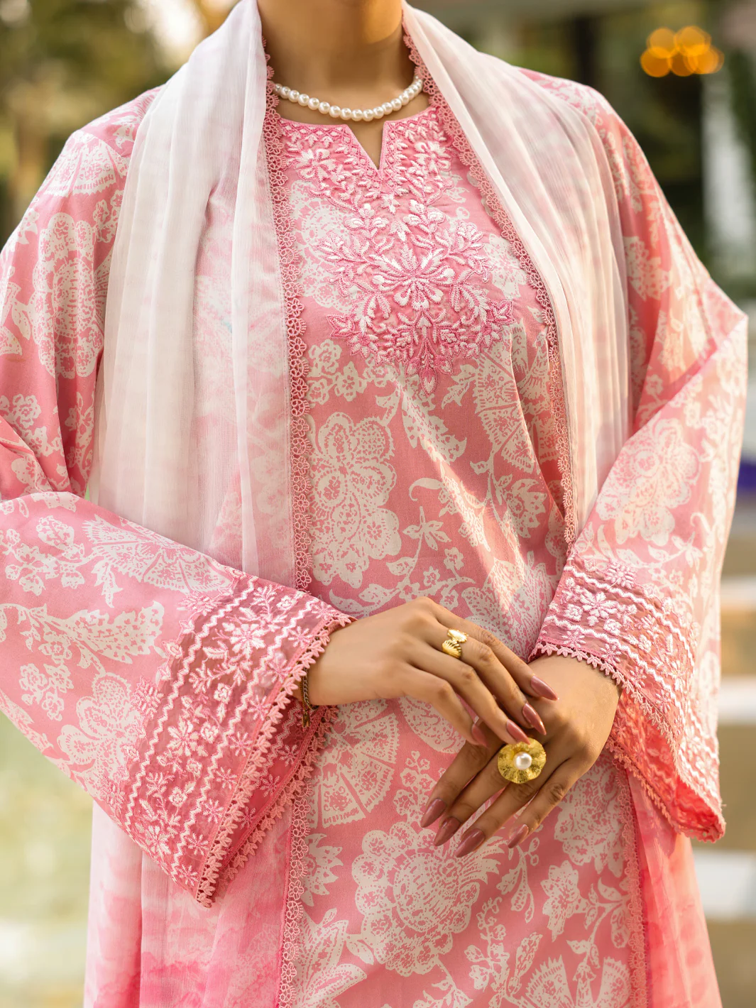 PINK LAWN 3PC UNSTITCHED | ALP-3PS-2405 FB-2405A - Image 5