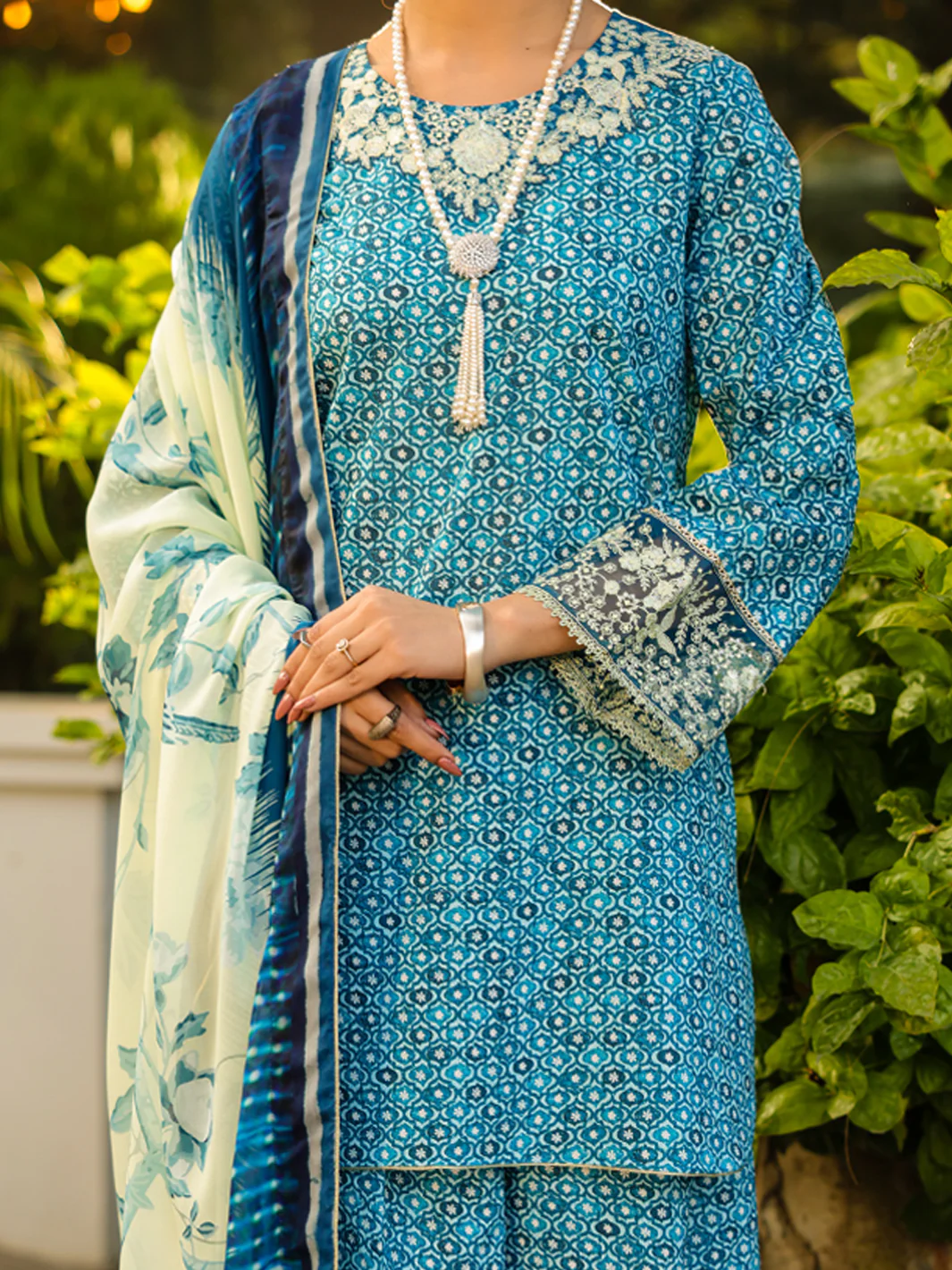 BLUE LAWN 3PC UNSTITCHED | ALP-3PS-2426 FB-2426A - Image 5