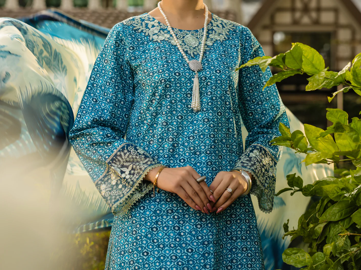 BLUE LAWN 3PC UNSTITCHED | ALP-3PS-2426 FB-2426A - Image 6