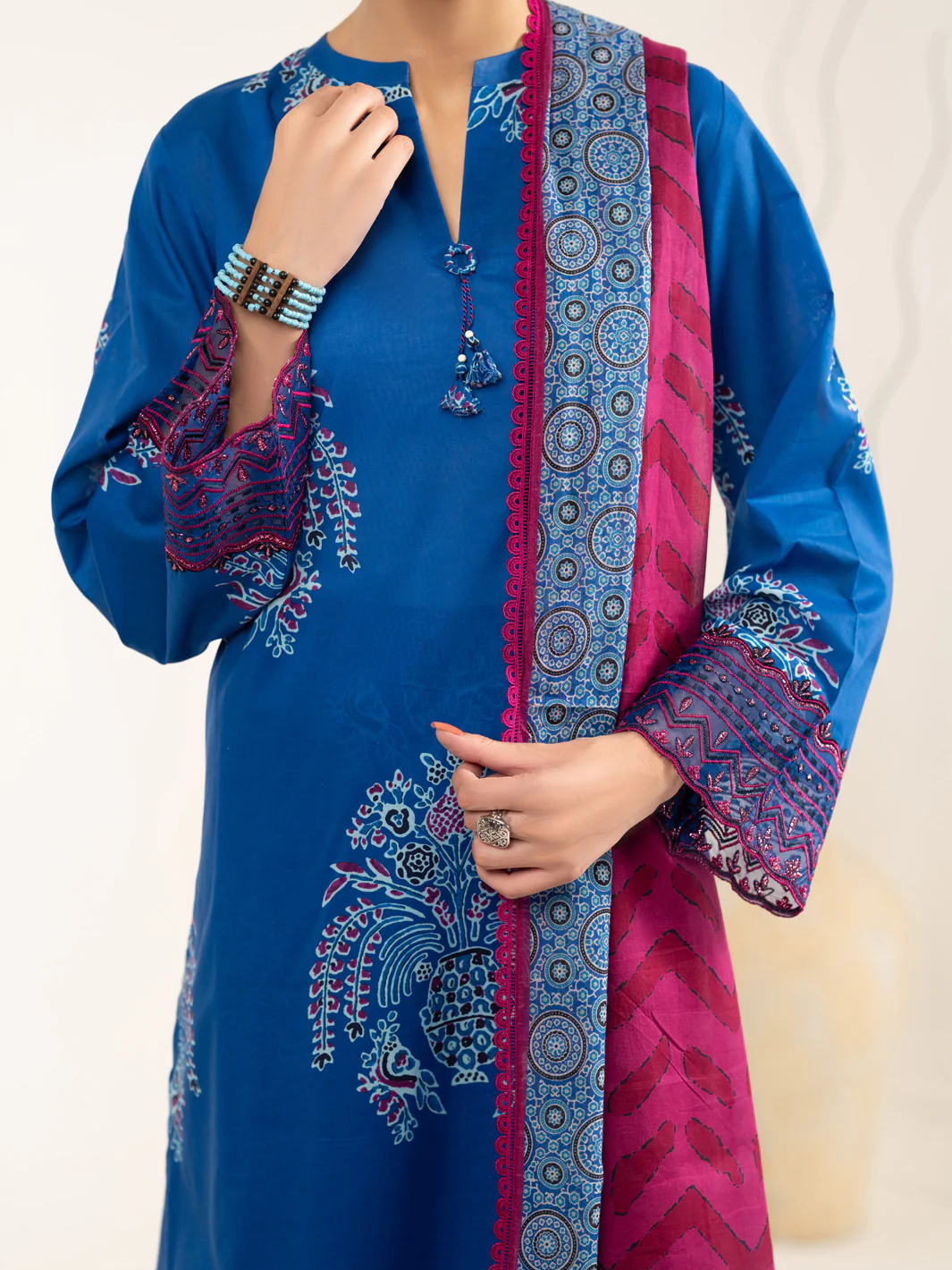 BLUE LAWN 3PC UNSTITCHED | ALP-3PS-2428 FB-2428A - Image 2