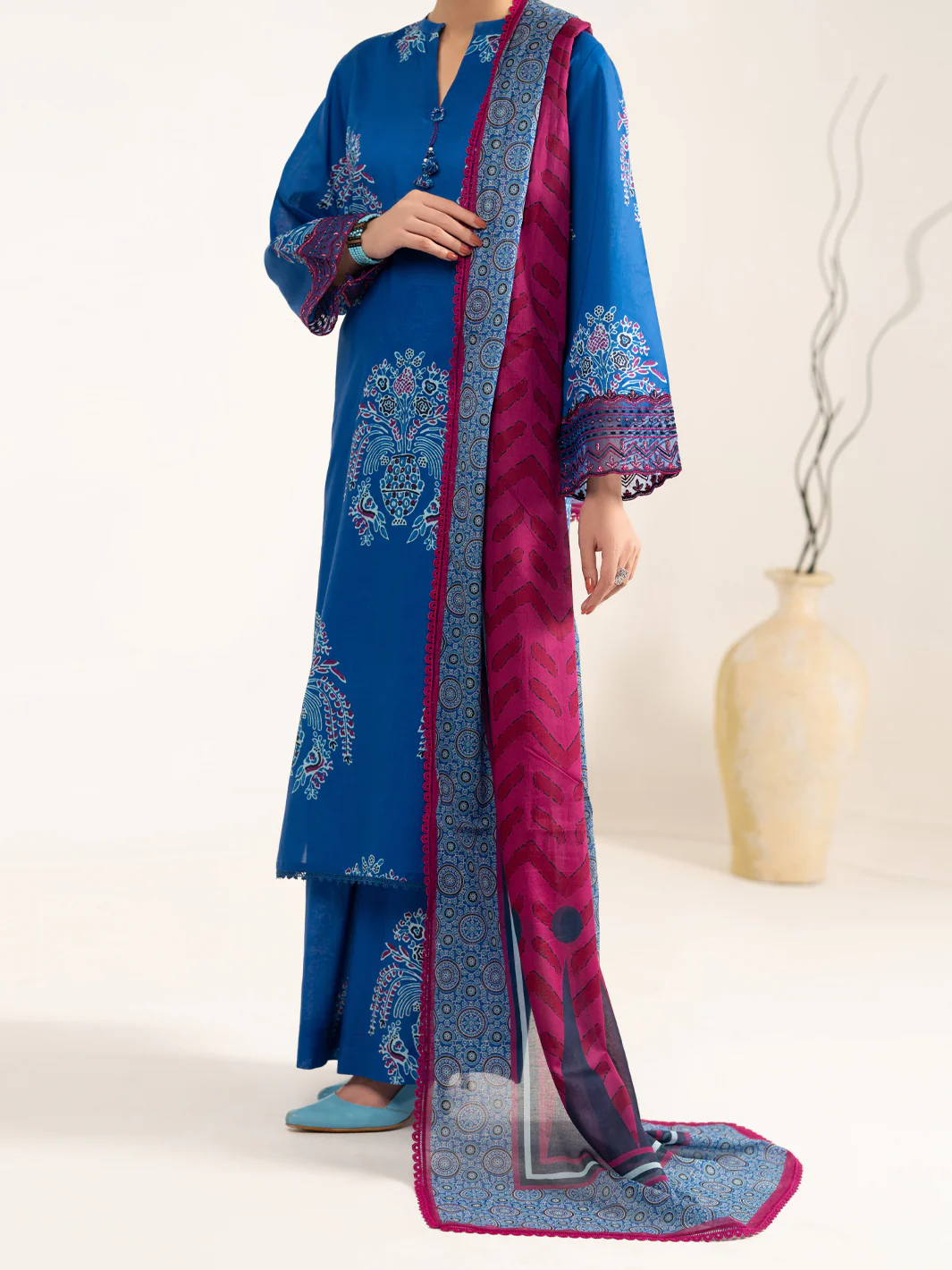 BLUE LAWN 3PC UNSTITCHED | ALP-3PS-2428 FB-2428A - Image 5