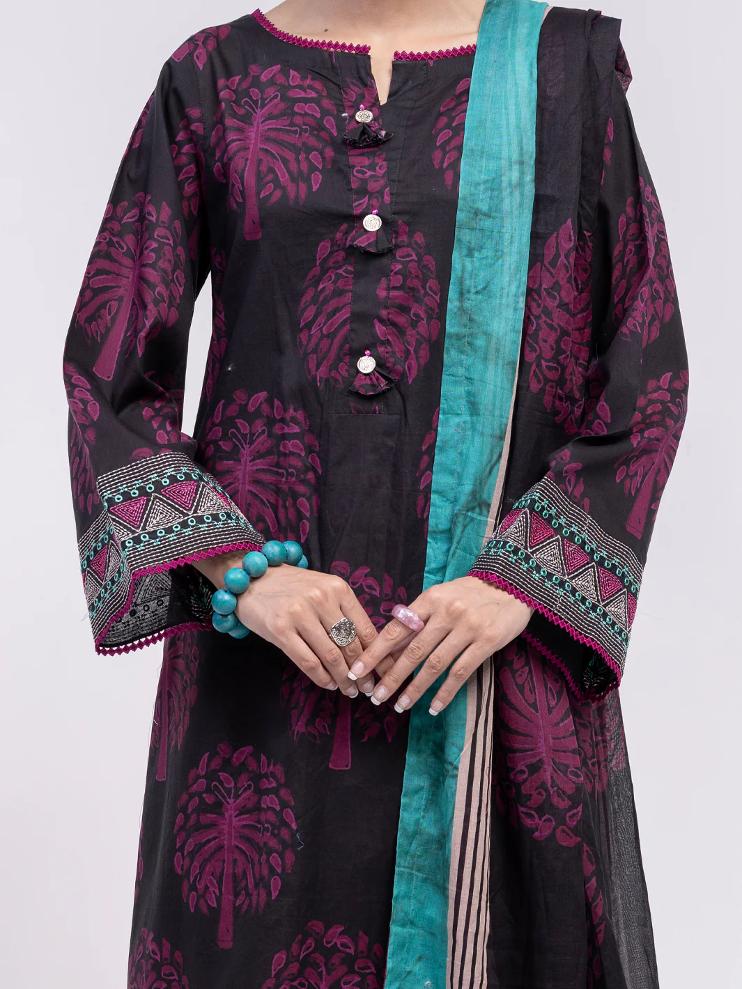 FUCHSIA LAWN 3PC UNSTITCHED | ALP-3PS-2430 FB-2430A - Image 2