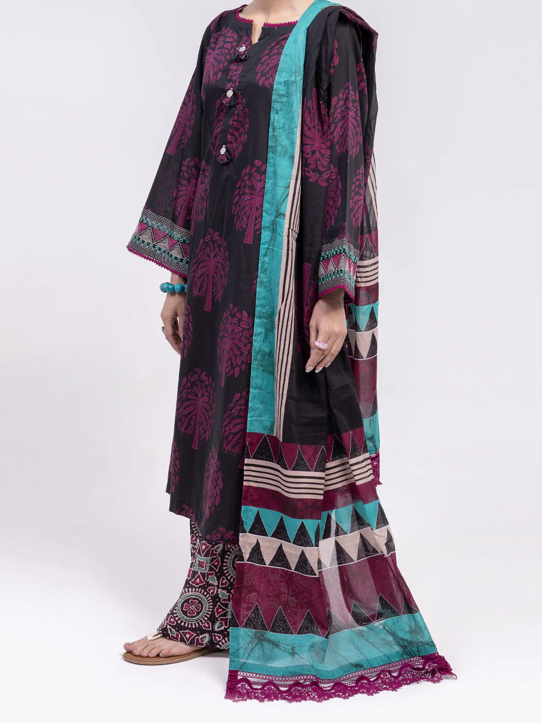 FUCHSIA LAWN 3PC UNSTITCHED | ALP-3PS-2430 FB-2430A - Image 4