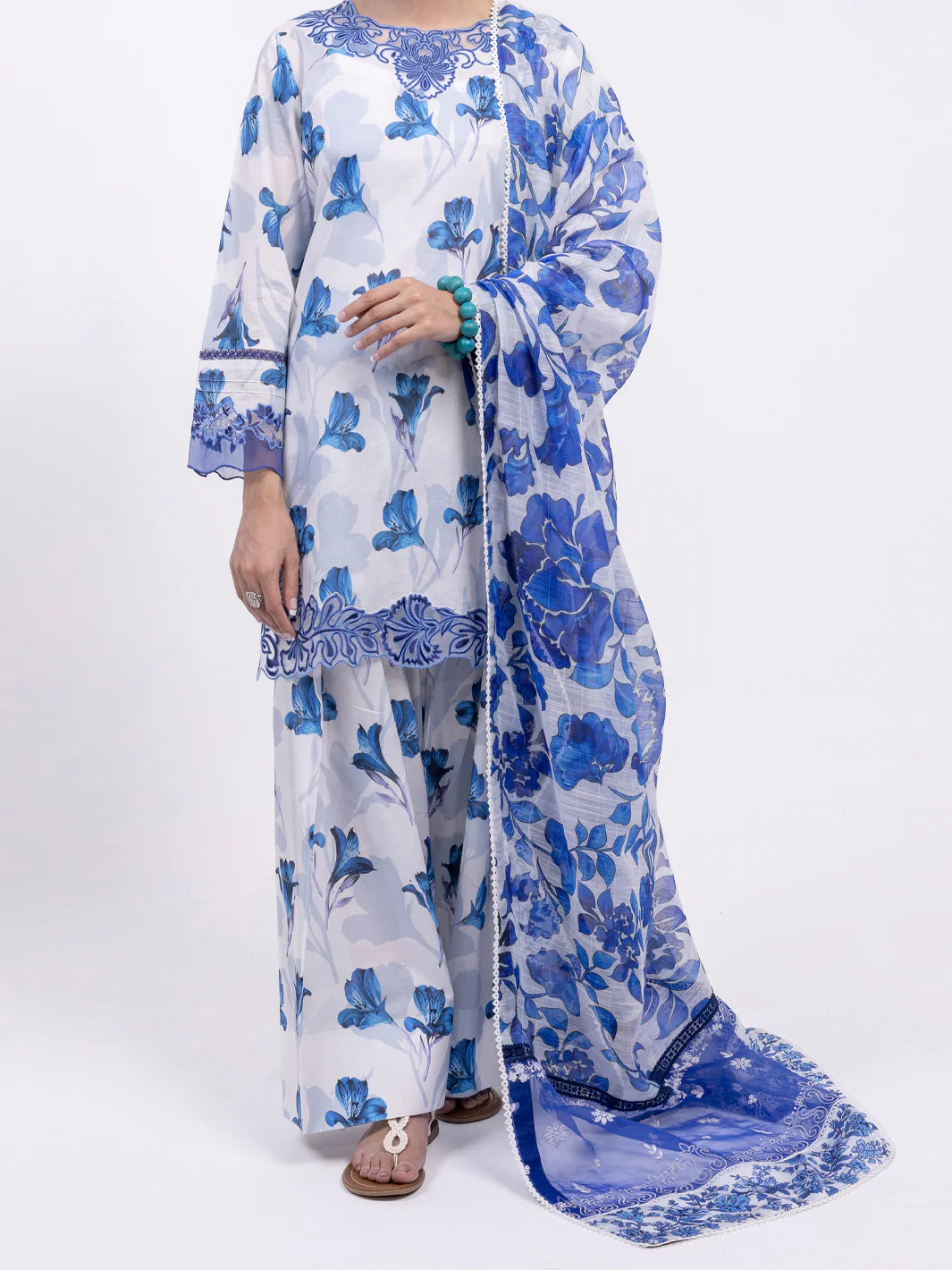 BLUE LAWN 3PC UNSTITCHED | ALP-3PS-2443 FB-2443A - Image 4