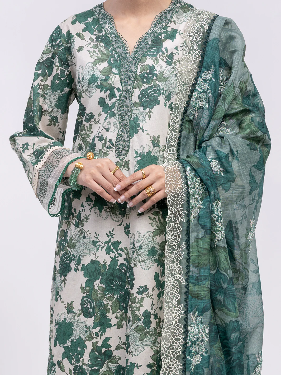 GREEN LAWN 3PC UNSTITCHED | ALP-3PS-2444 FB-2444A - Image 2
