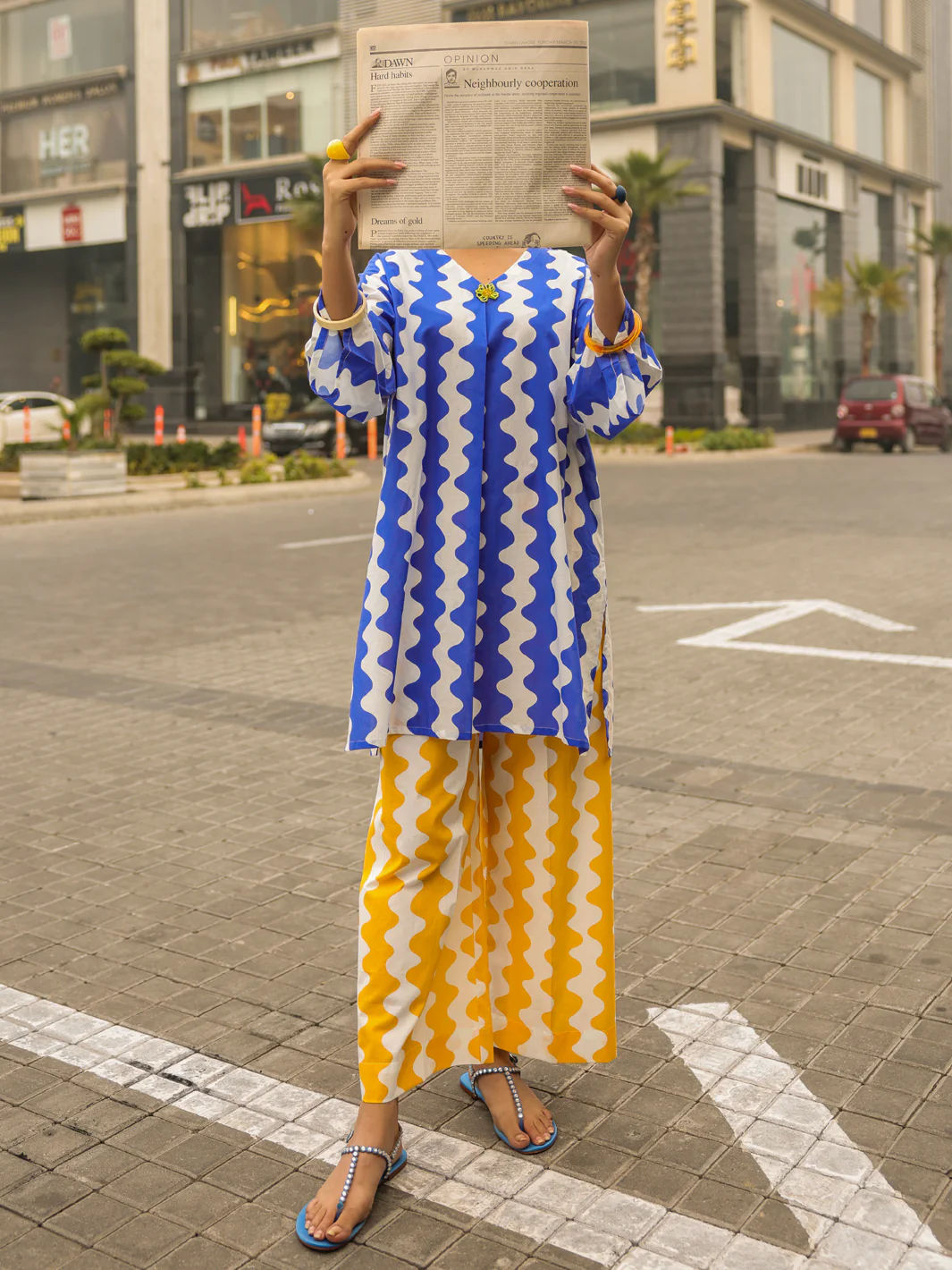 BLUE LAWN KURTI | ALP-SLK-2542/FB-2542A - Image 3
