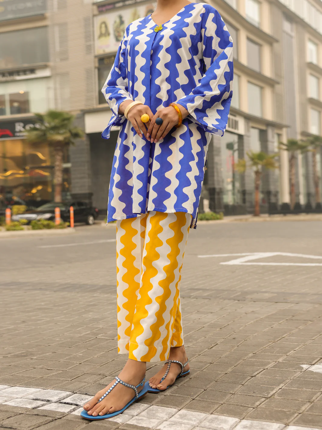 BLUE LAWN KURTI | ALP-SLK-2542/FB-2542A - Image 5
