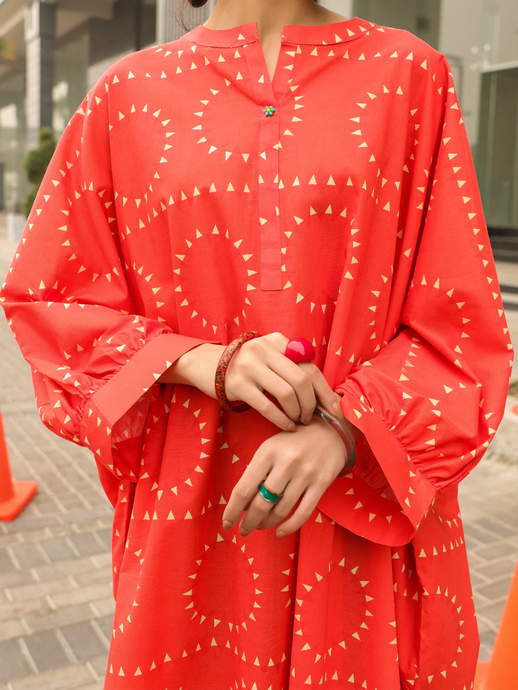 ORANGE LAWN KURTI | ALP-SLK-2544/FB-2544A - Image 2