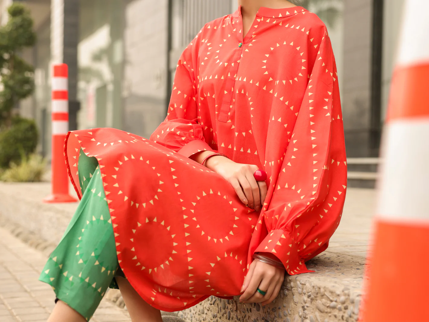 ORANGE LAWN KURTI | ALP-SLK-2544/FB-2544A - Image 3