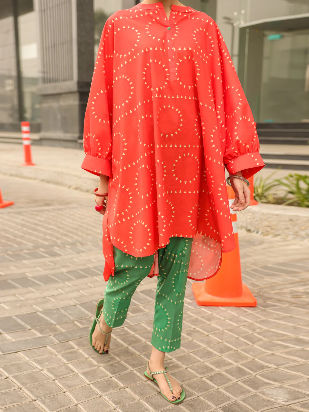 ORANGE LAWN KURTI | ALP-SLK-2544/FB-2544A - Image 4
