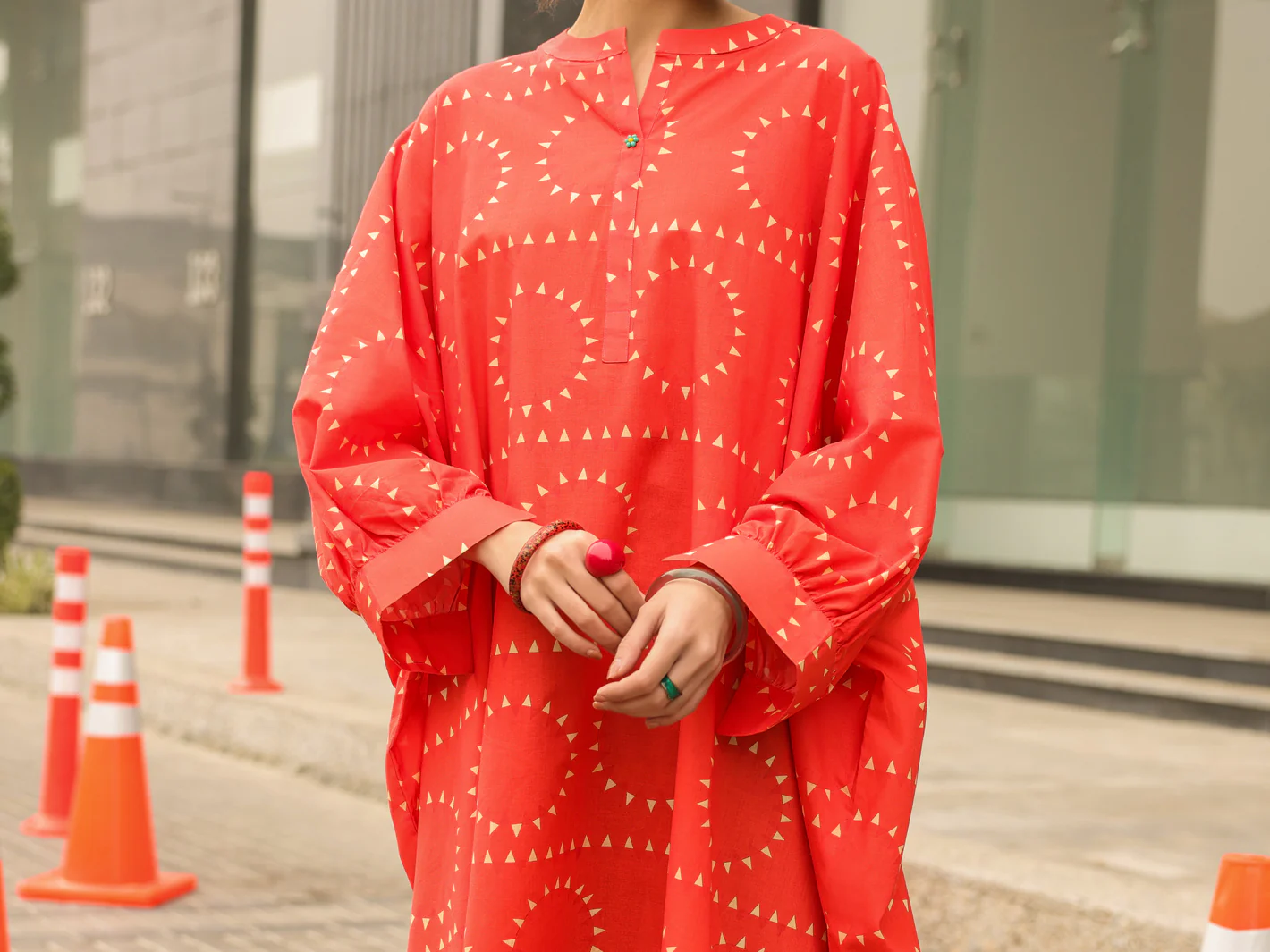 ORANGE LAWN KURTI | ALP-SLK-2544/FB-2544A - Image 5