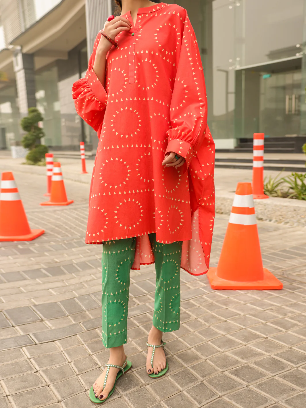 ORANGE LAWN KURTI | ALP-SLK-2544/FB-2544A - Image 6
