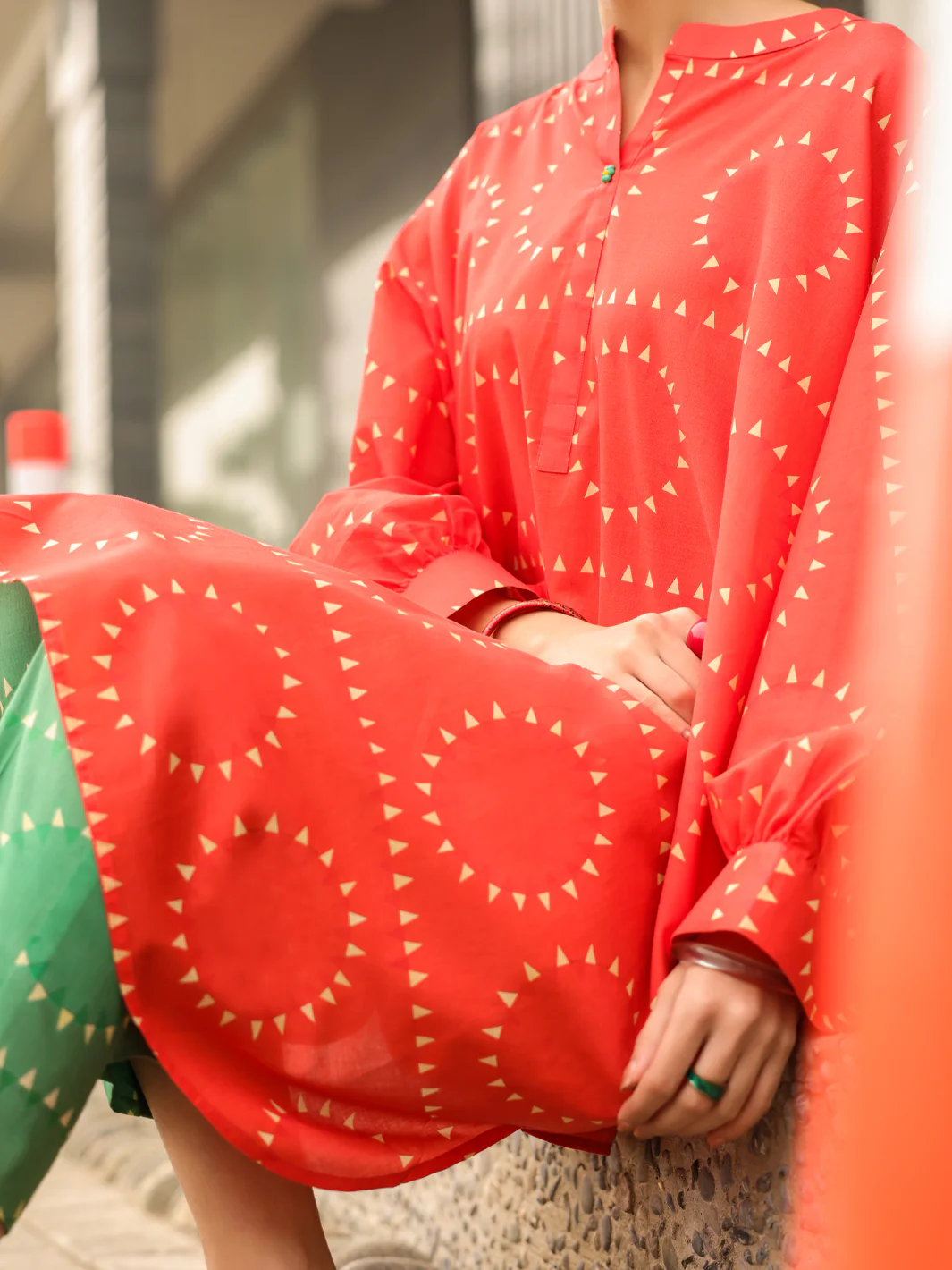 ORANGE LAWN KURTI | ALP-SLK-2544/FB-2544A - Image 7