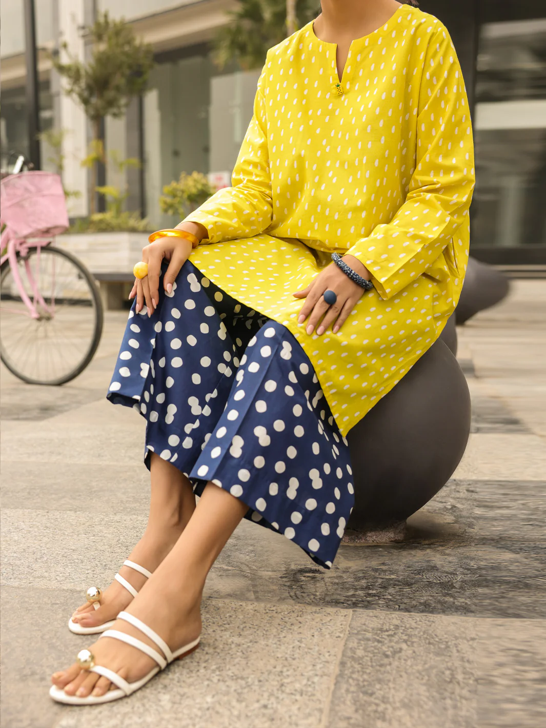 YELLOW LAWN KURTI | ALP-SLK-2545/FB-2545A - Image 4