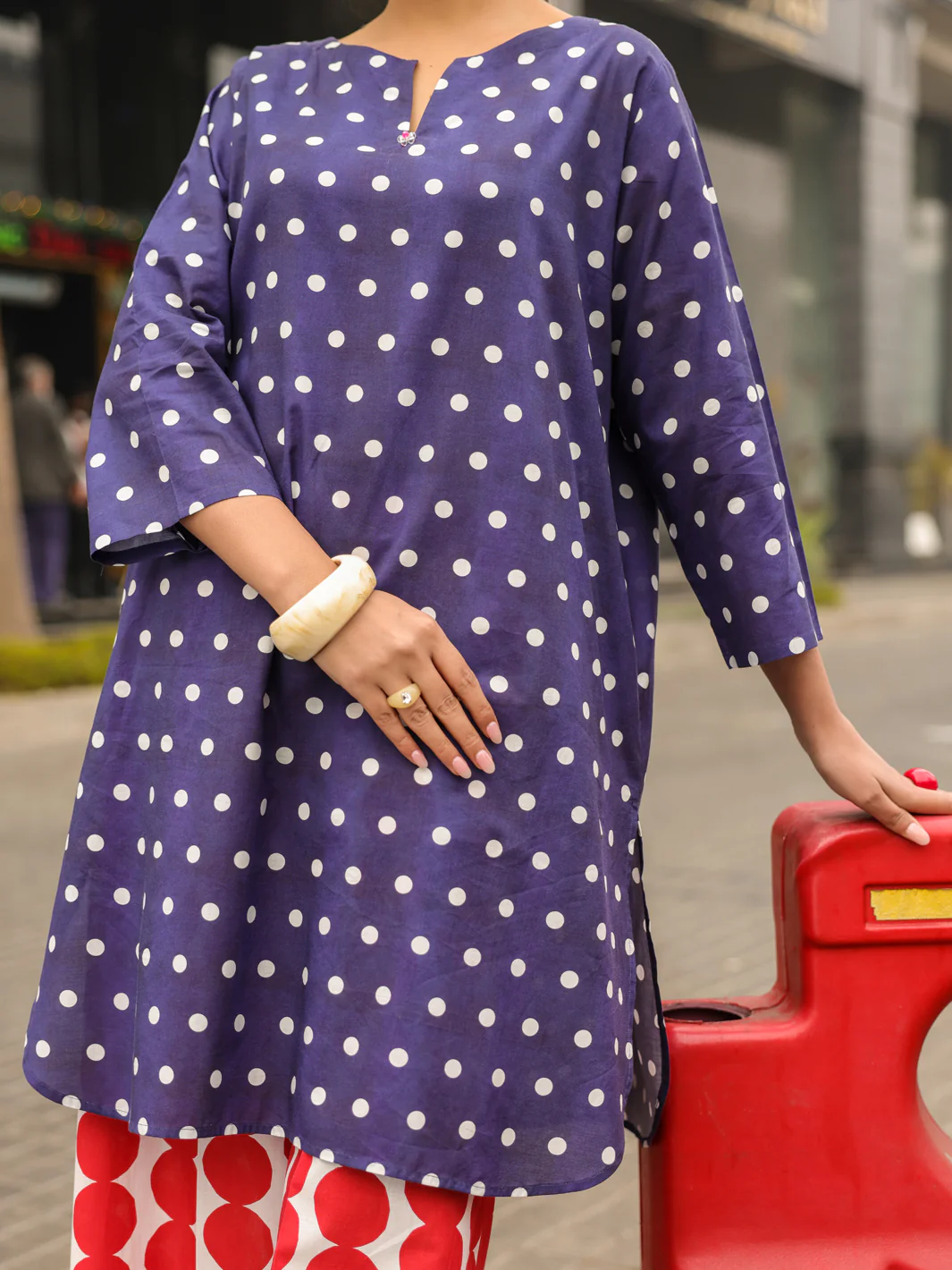 BLUE LAWN KURTI | ALP-SLK-2546/FB-2546A - Image 2