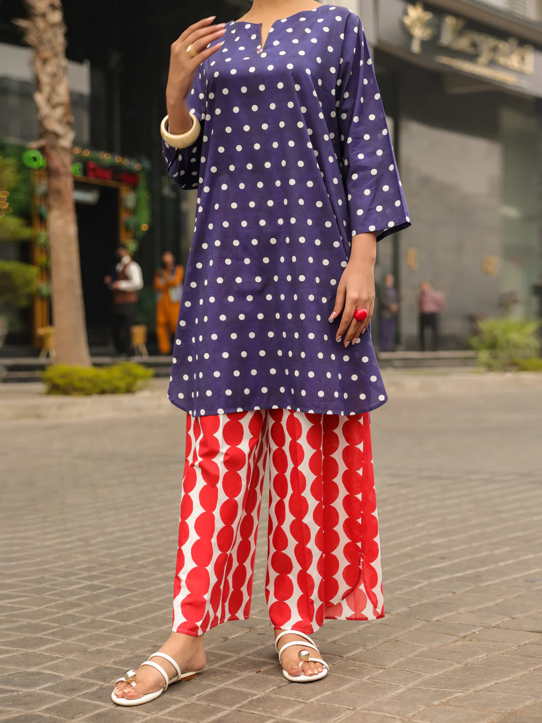 BLUE LAWN KURTI | ALP-SLK-2546/FB-2546A - Image 4