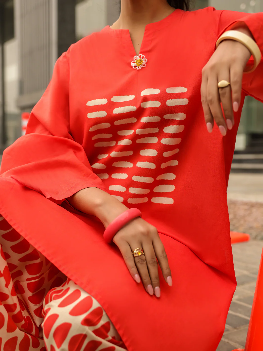 ORANGE KURTI | ALP-SLK-2547A/FB-2547A - Image 3