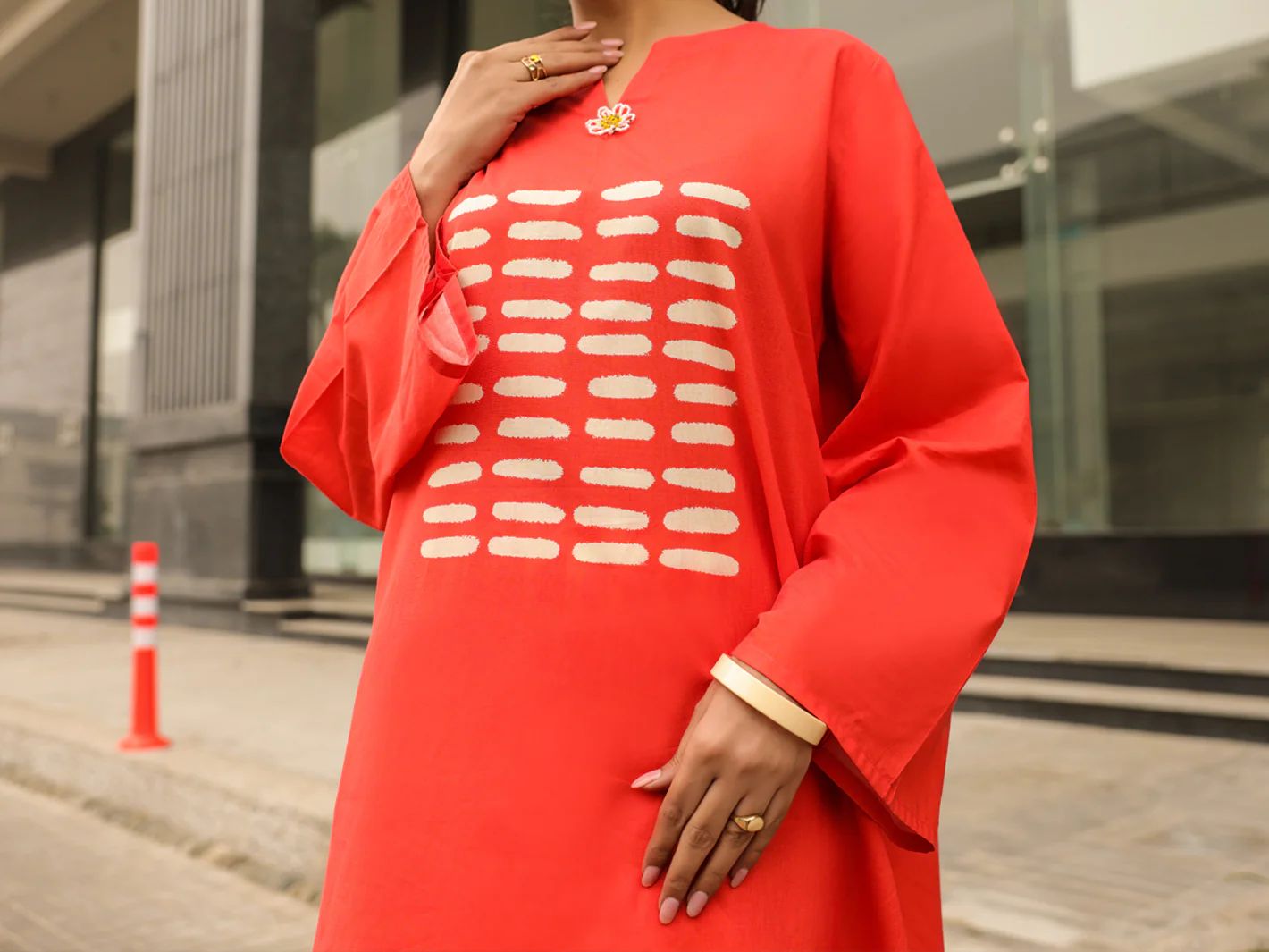 ORANGE KURTI | ALP-SLK-2547A/FB-2547A - Image 5