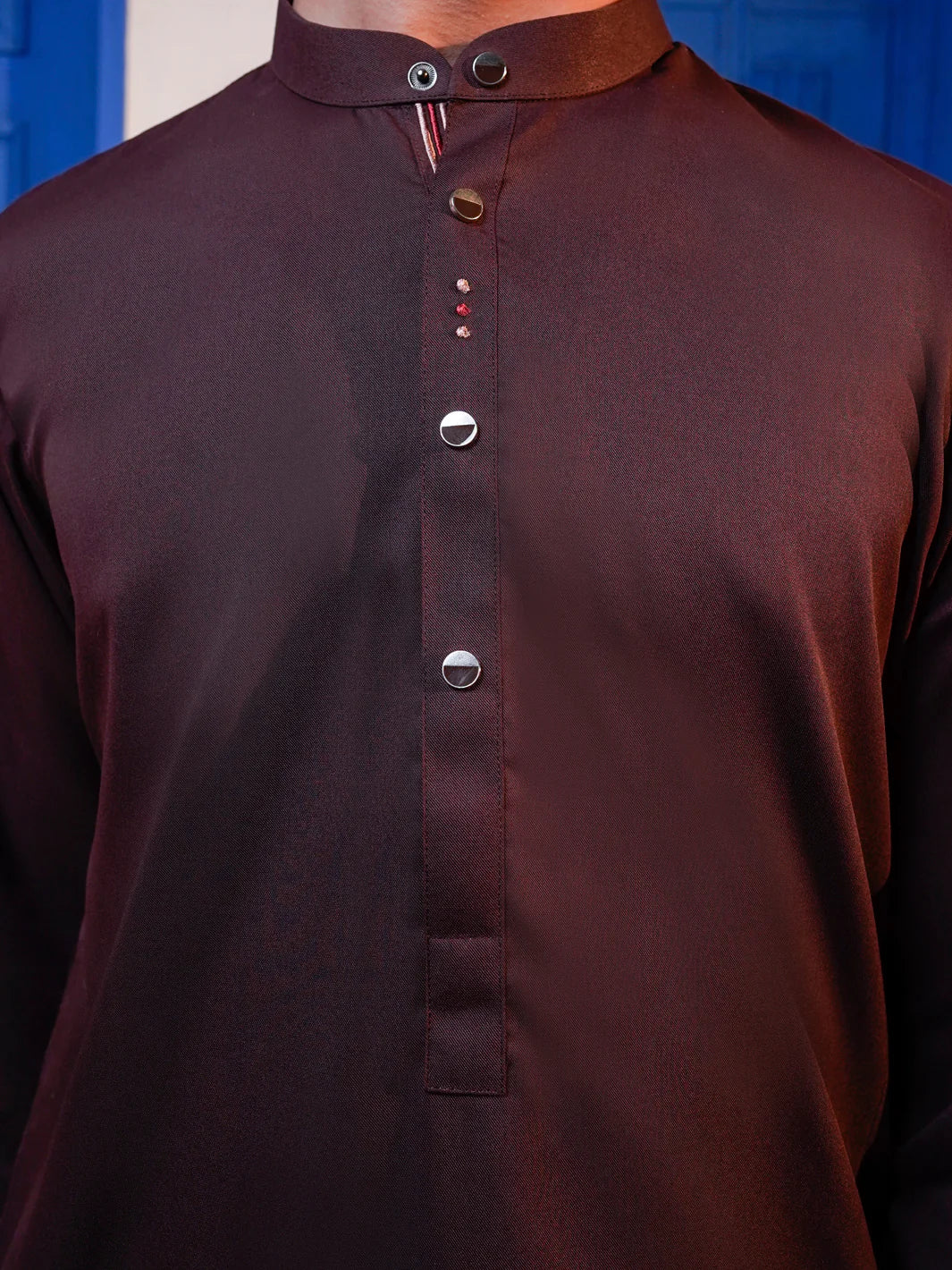 MAROON BLENDED KAMEEZ SHALWAR | ALTET-KS-006-R1/AM-6327F - Image 4