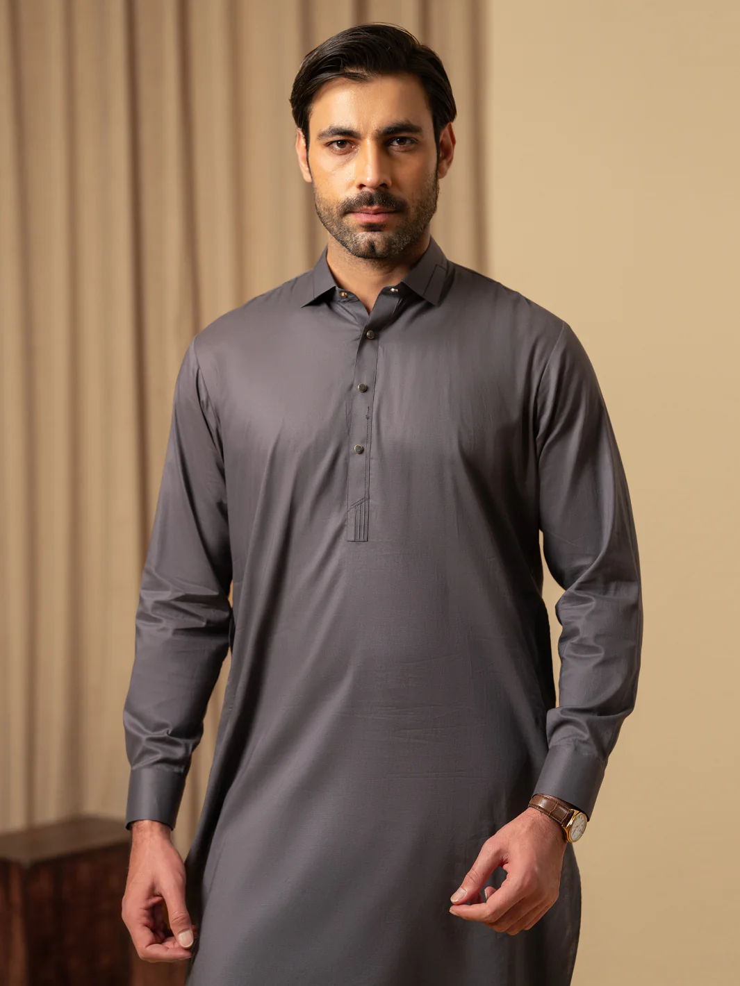 GREY COTTON KAMEEZ SHALWAR | ALWA-KS-576/AM-6347A - Image 2