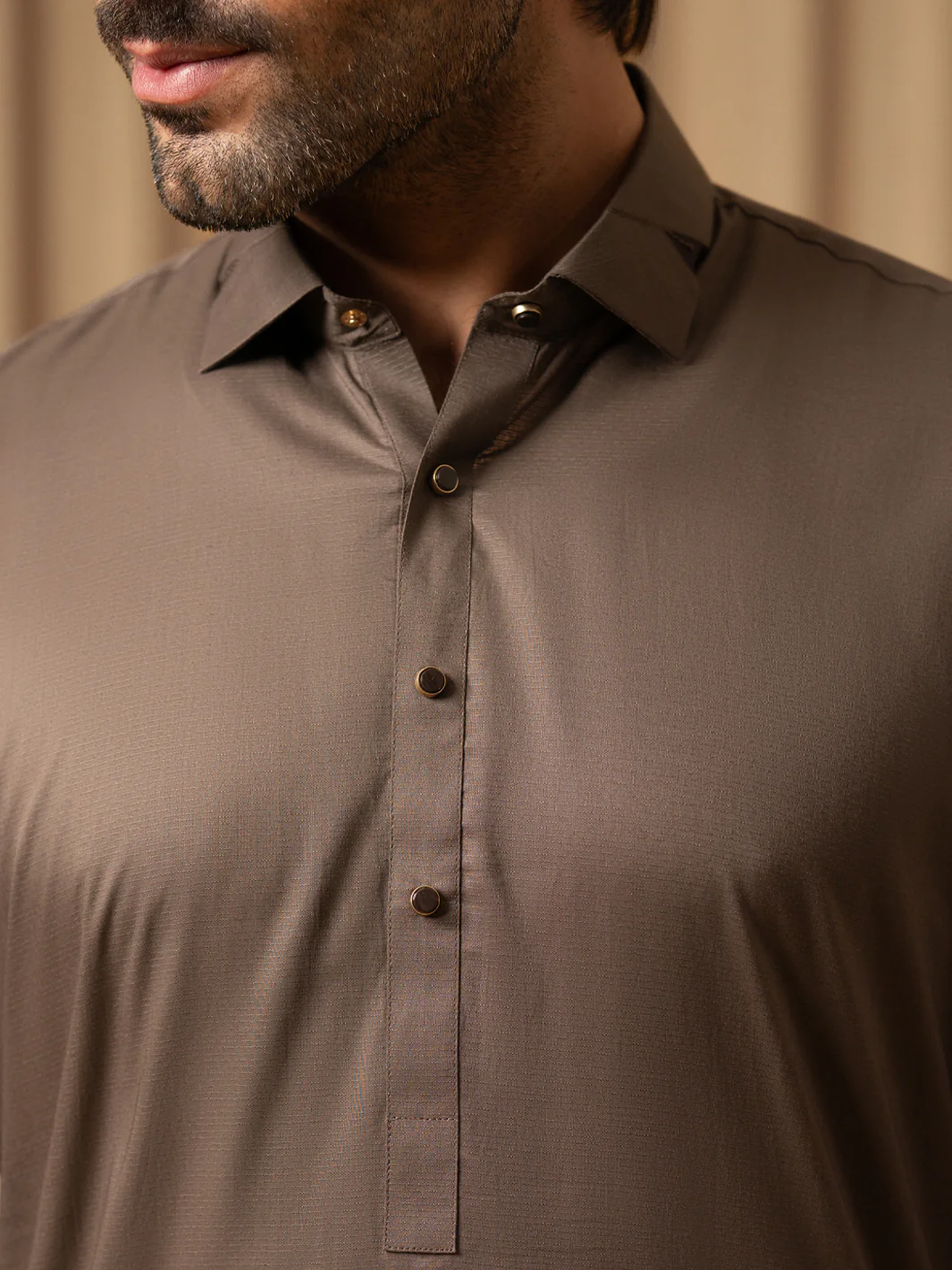 BROWN COTTON KAMEEZ SHALWAR | ALWA-KS-583/AM-6347F - Image 4