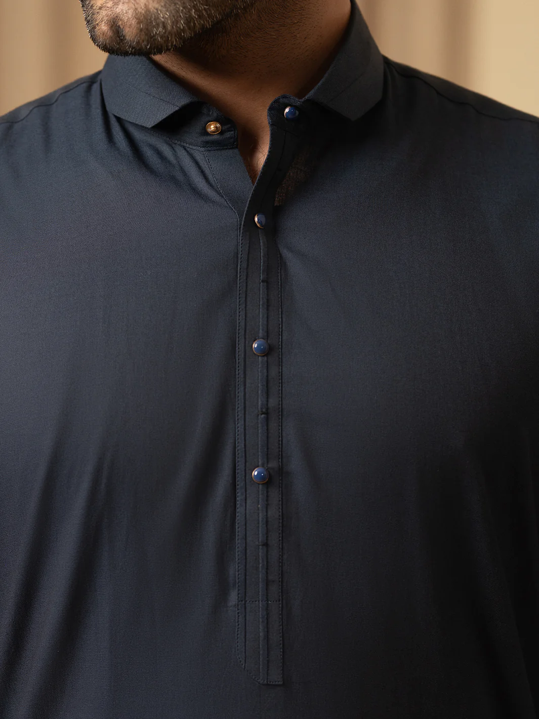 MIDNIGHT BLUE COTTON KAMEEZ SHALWAR | ALWA-KS-586/AM-6344D - Image 4