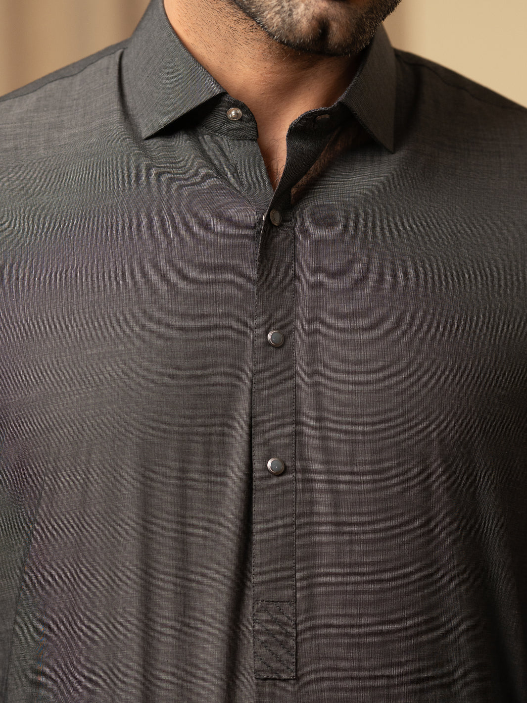 CHARCOAL GREY COTTON KAMEEZ SHALWAR | ALWA-KS-588/AM-6345D - Image 4